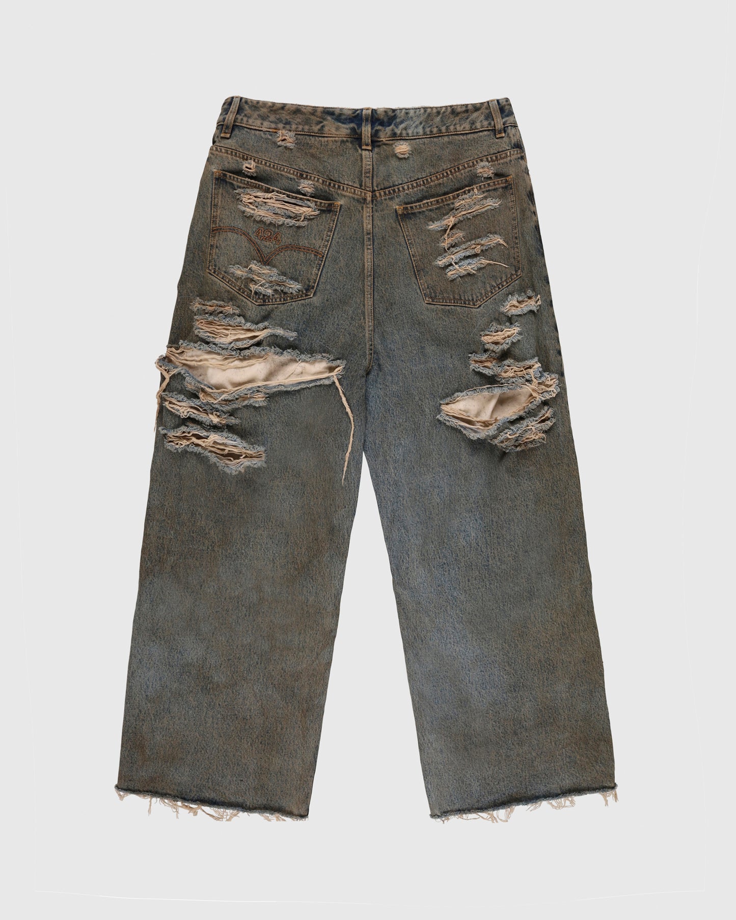 Big Daddy Distressed Denim in Washed Blue