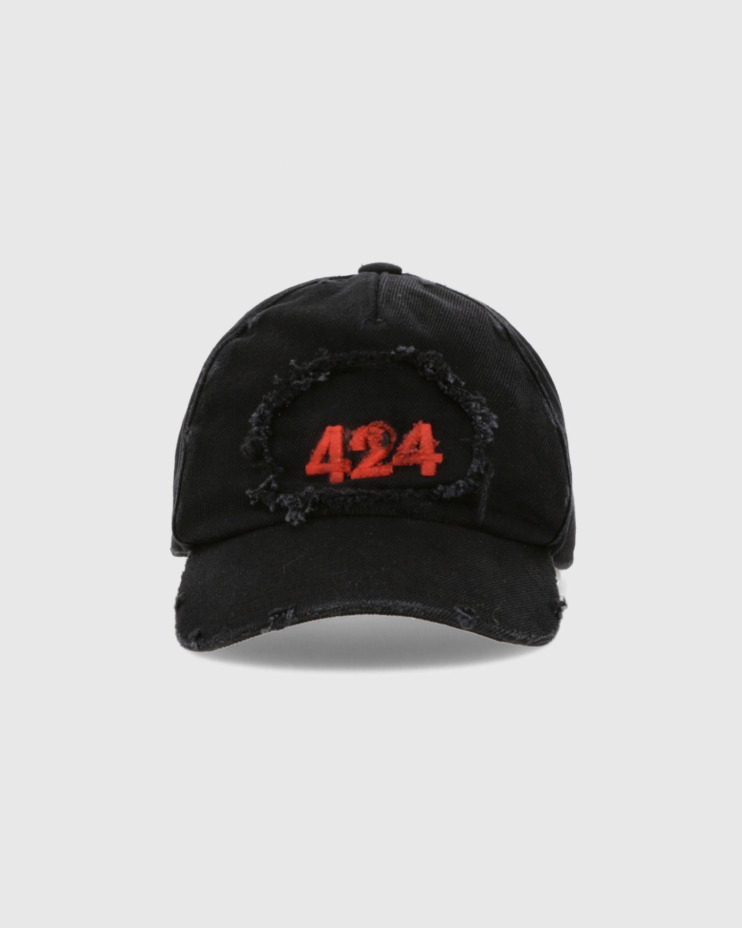 Denim Baseball Cap in Black