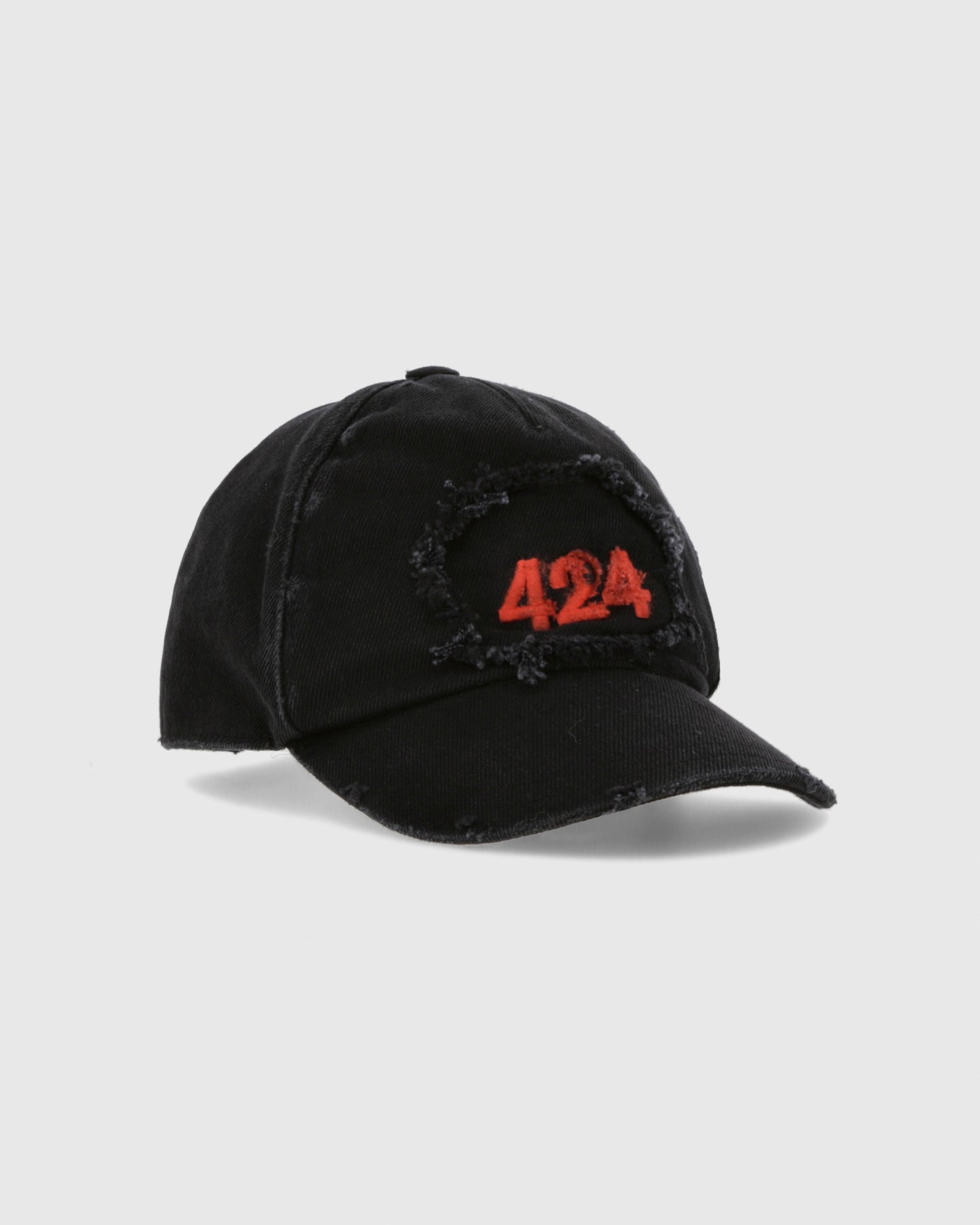 Denim Baseball Cap in Black