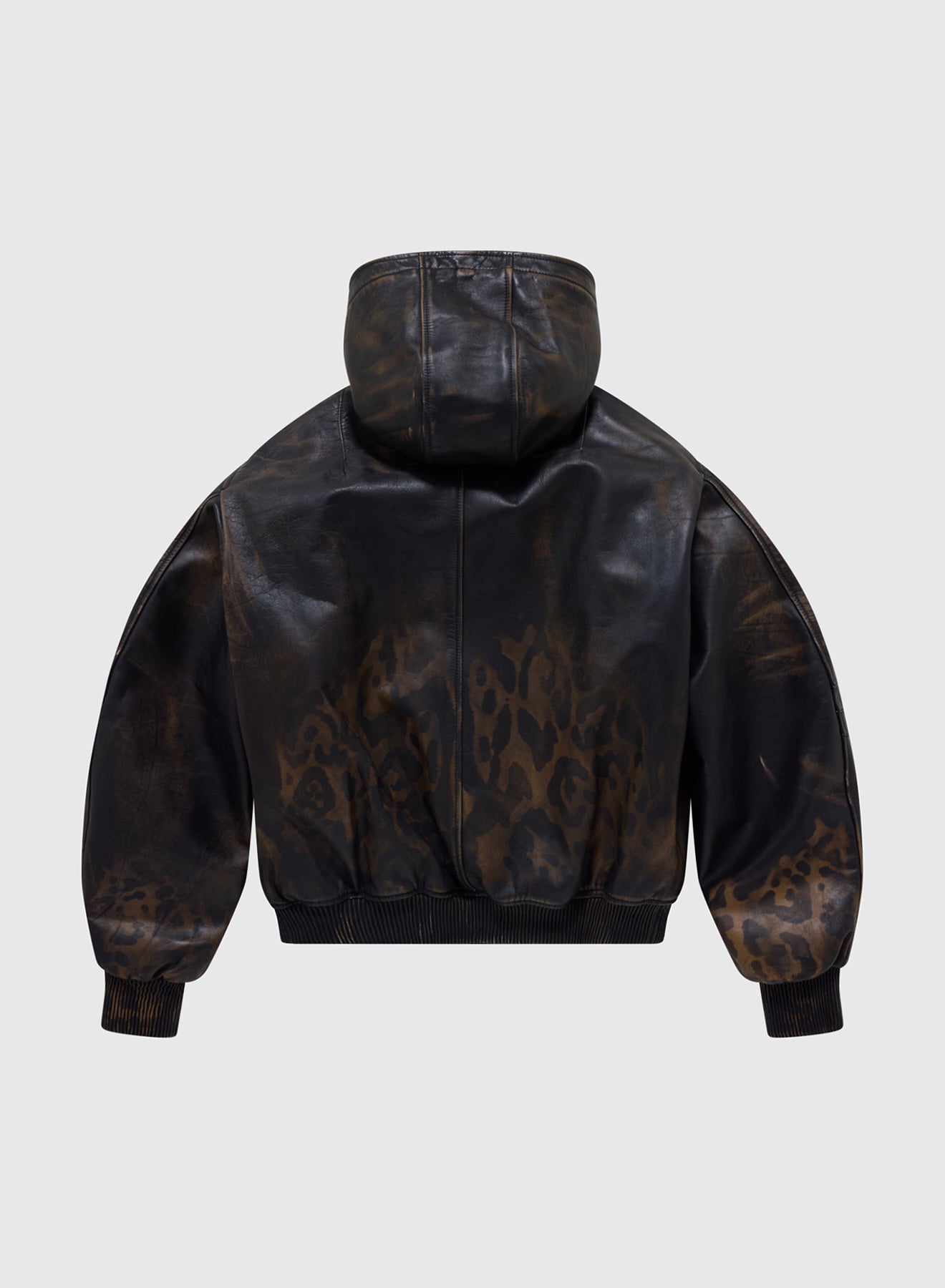 424 BOMBER RUB OFF LEATHER IN BLACK