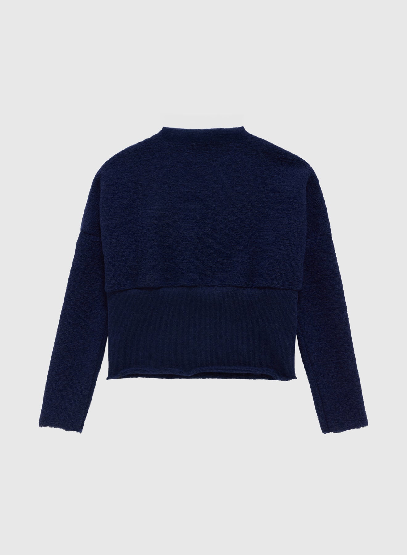 CREWNECK SWEATER DOUBLE FACE IN NAVY