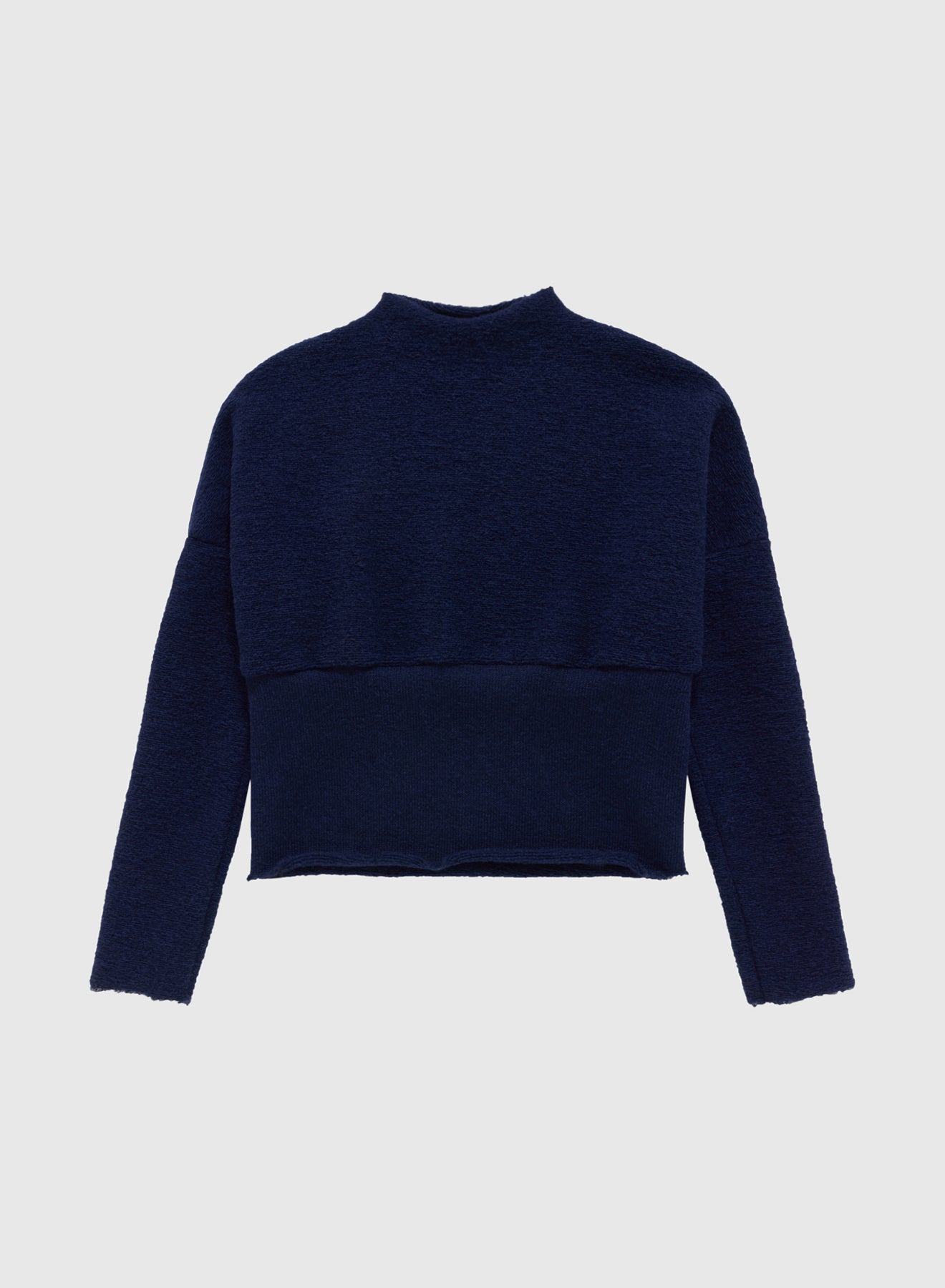 CREWNECK SWEATER DOUBLE FACE IN NAVY