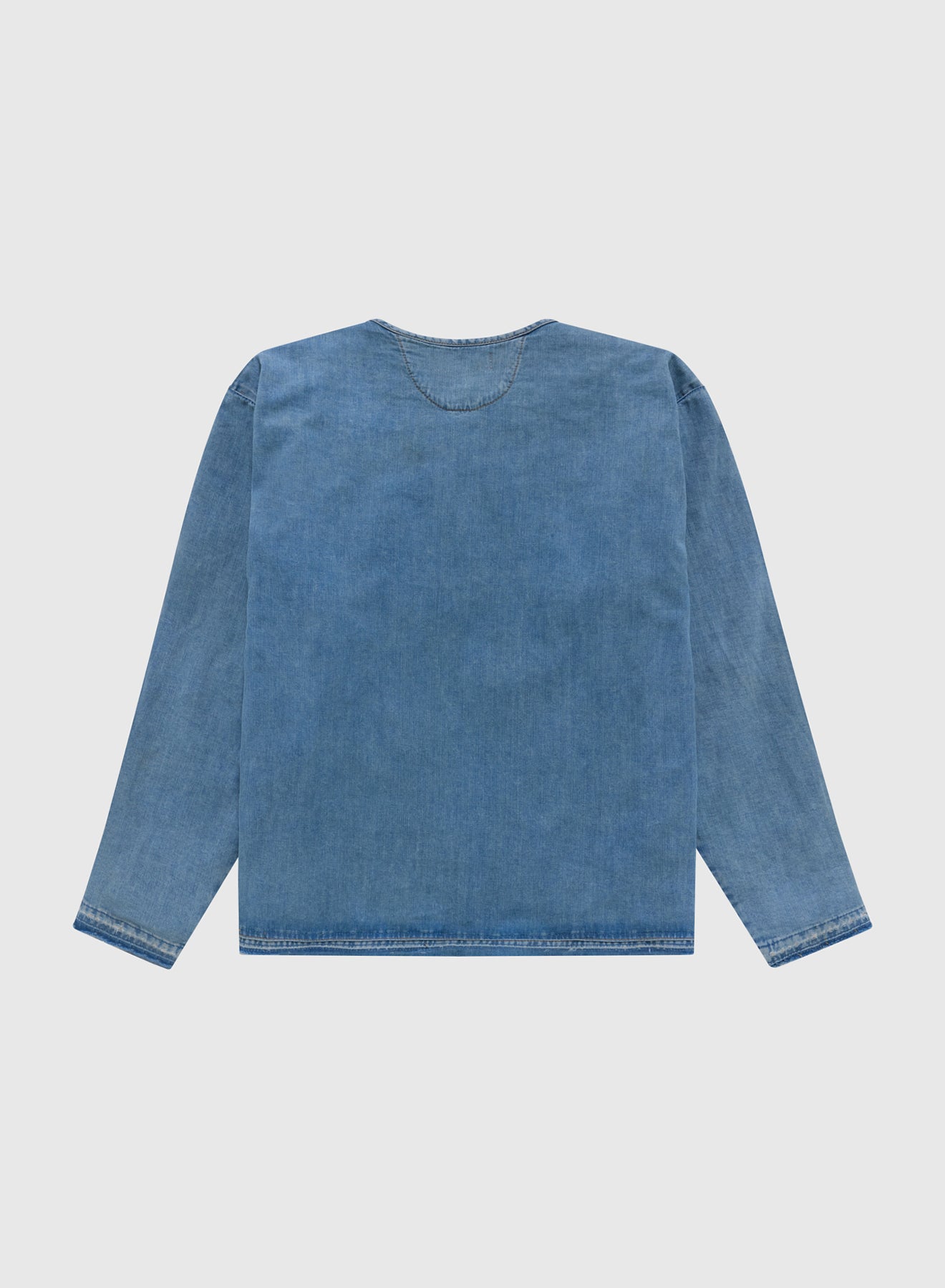 424 HENLEY CHAMBRAY & THERMAL BLEACHED IN BLUE