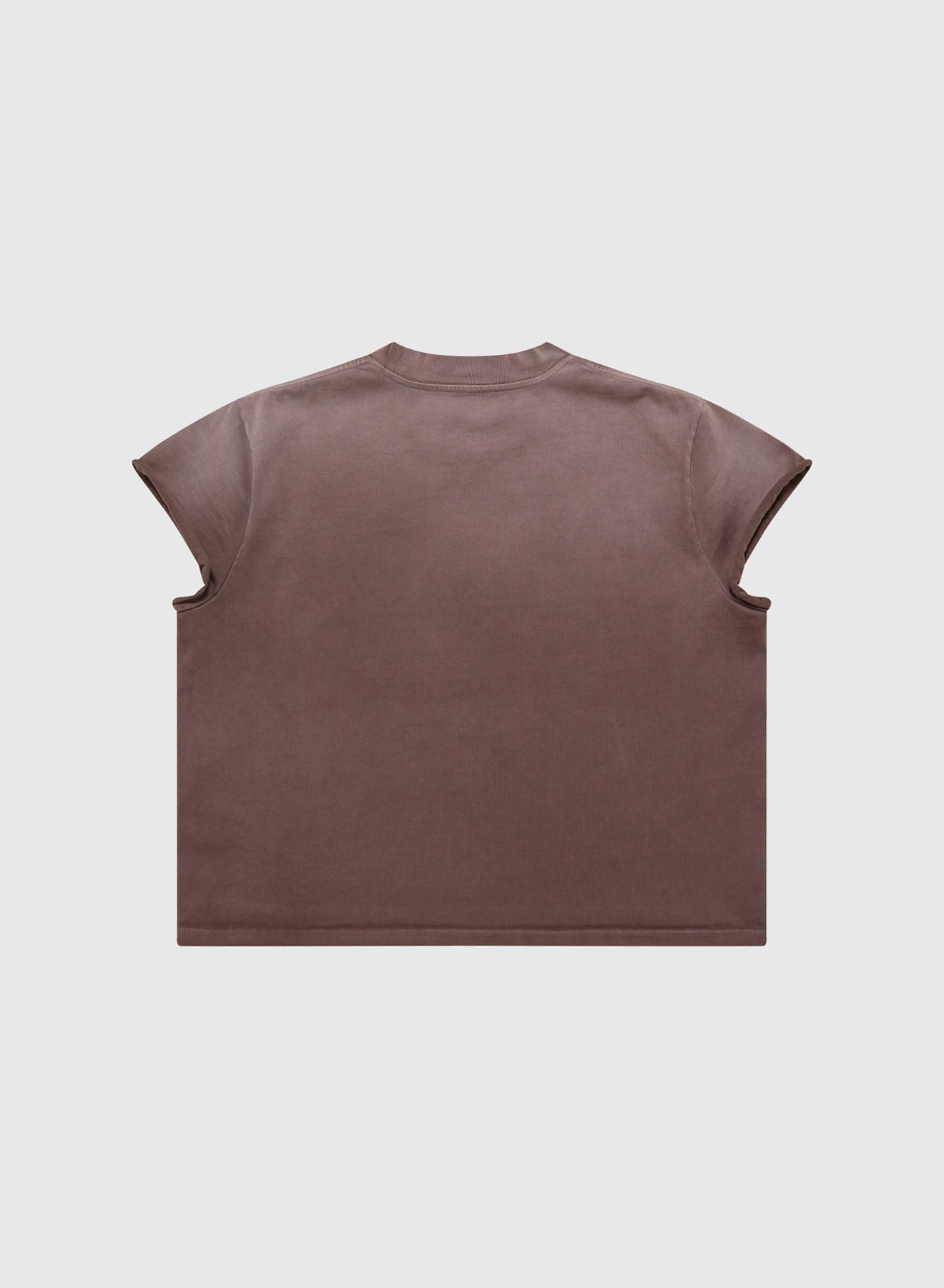 CREST CROPPED SCALLOP TEE JERSEY IN VINTAGE BROWN