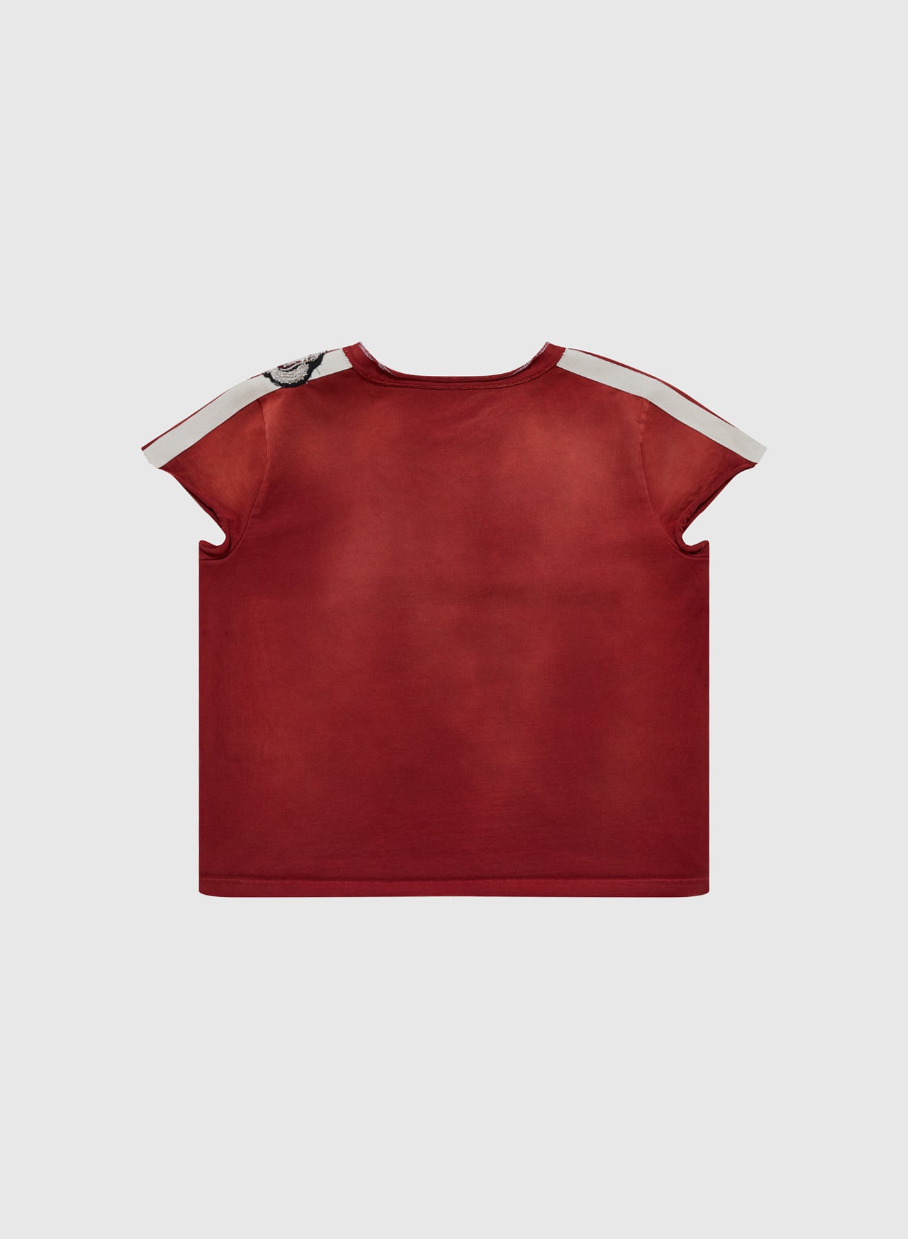 RIBBED BABY SCALLOP TEE JERSEY IN VINTAGE RED