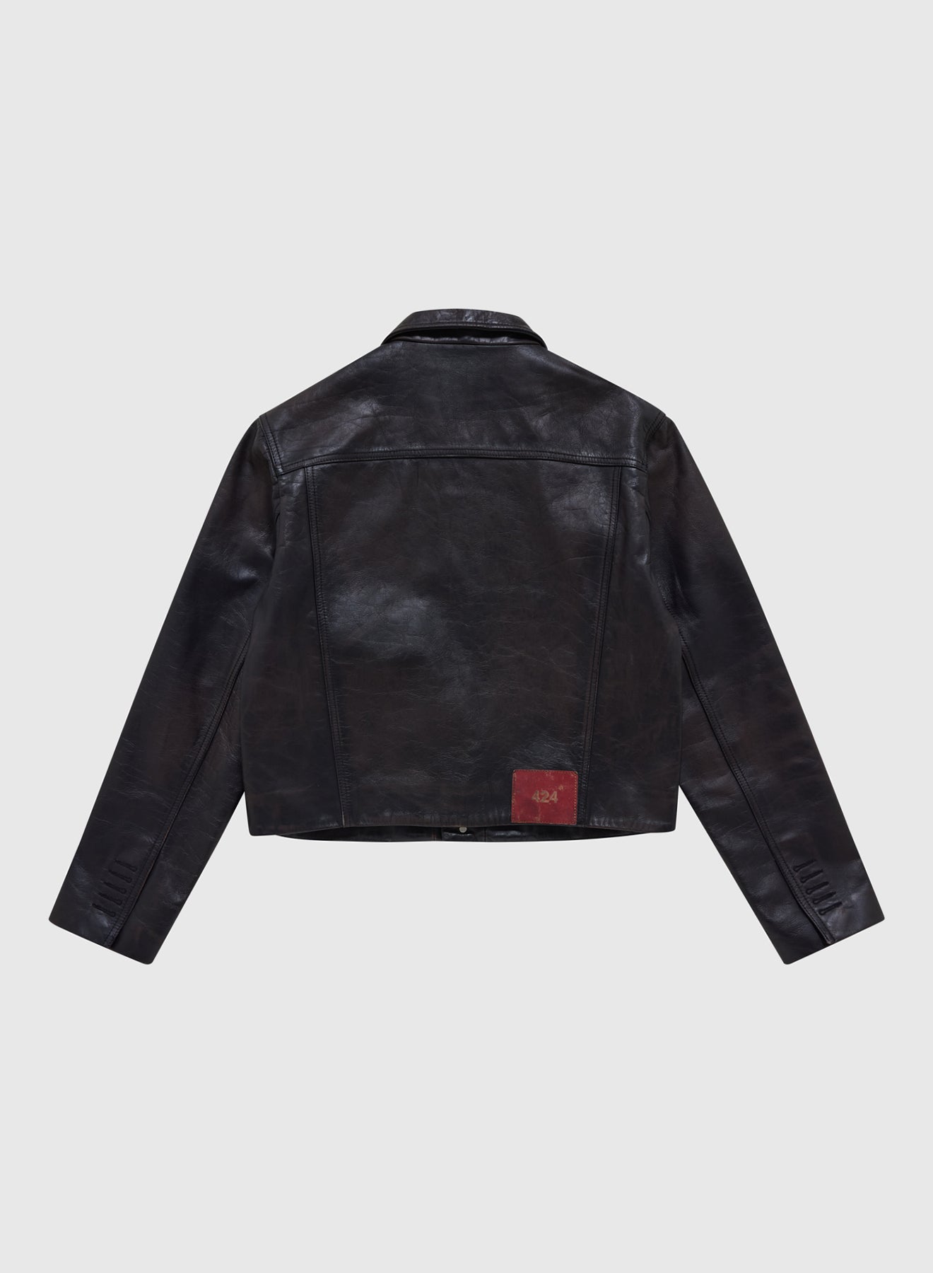 TRUCKER RUB OFF LEATHER IN BLACK