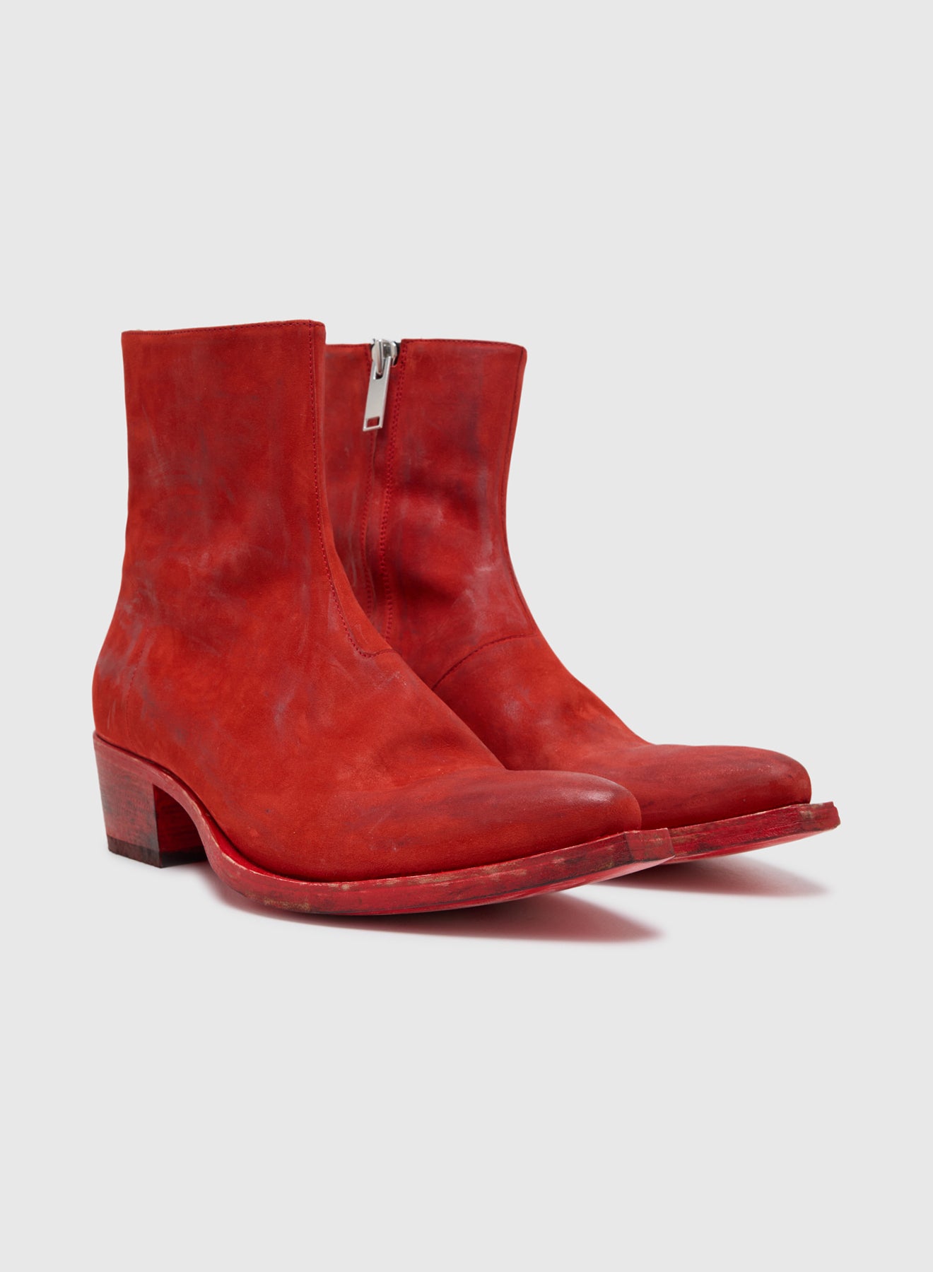 G BOOTS NABUK WITH TREATMENT IN RED