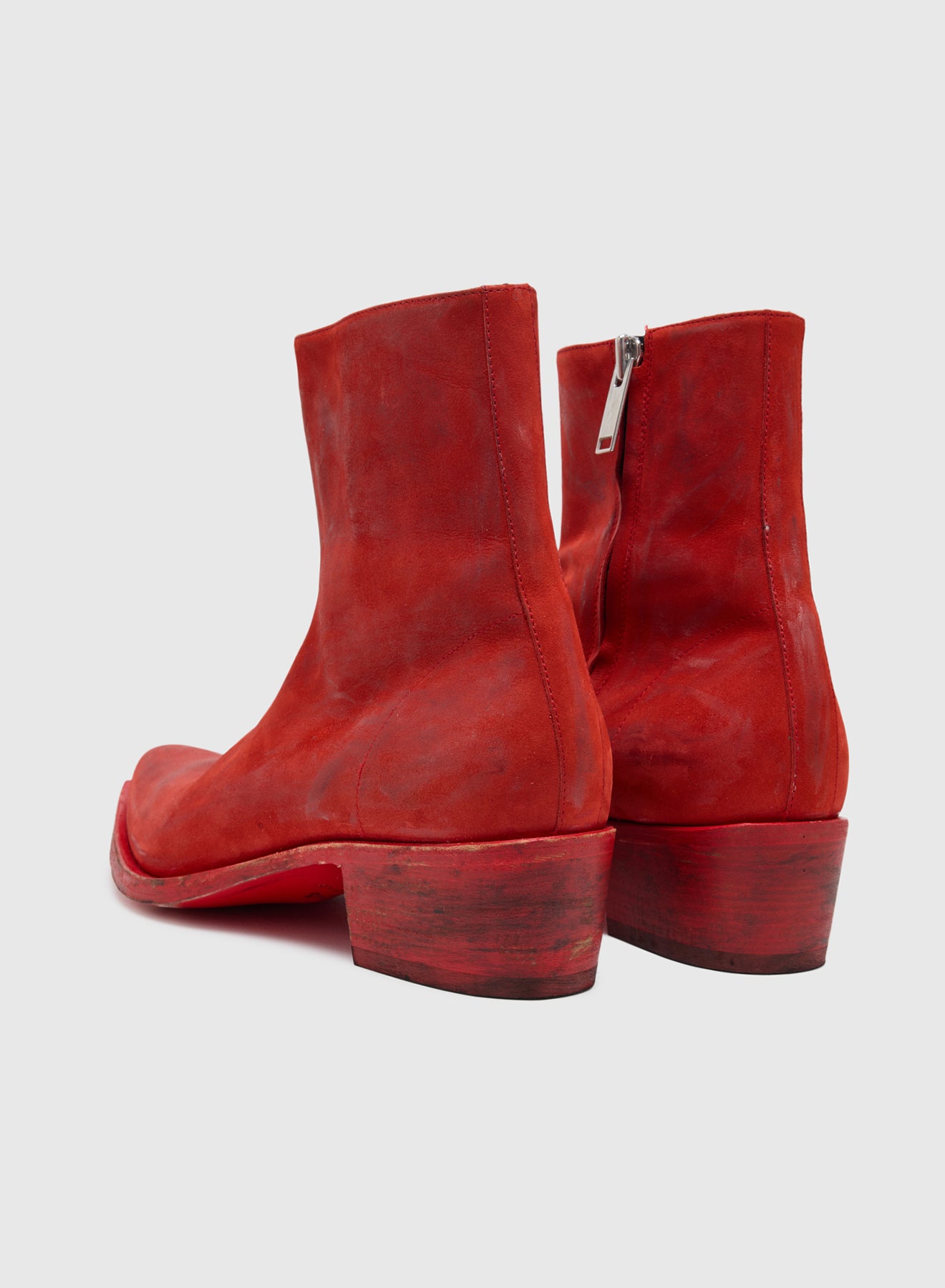 G BOOTS NABUK WITH TREATMENT IN RED