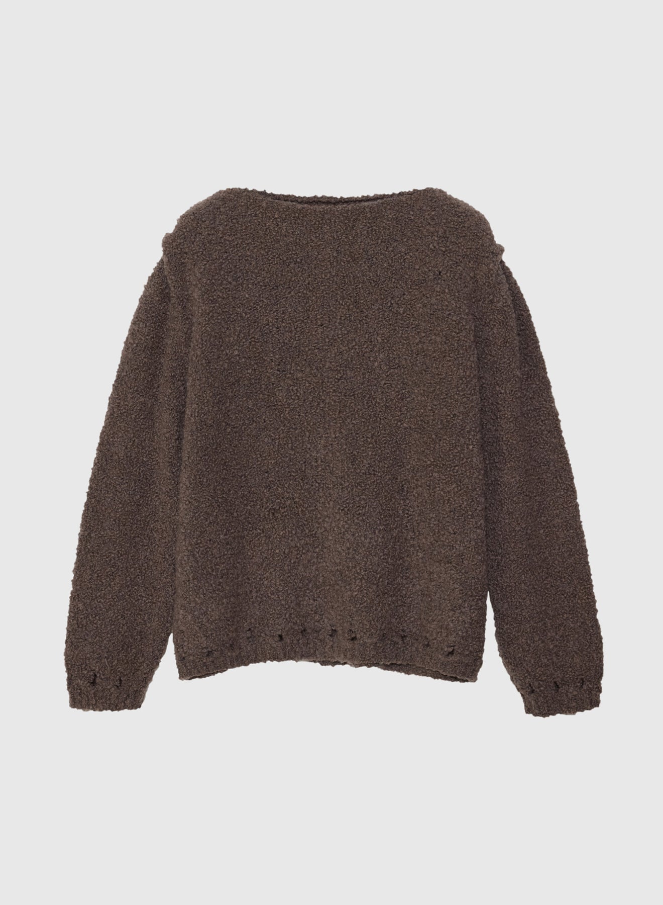 BABY SWEATER BOUCLE YARN IN BROWN