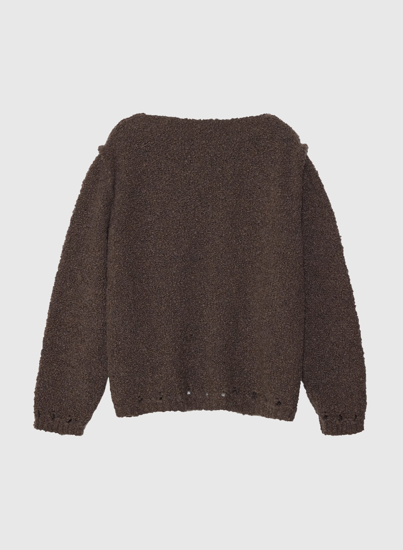 BABY SWEATER BOUCLE YARN IN BROWN