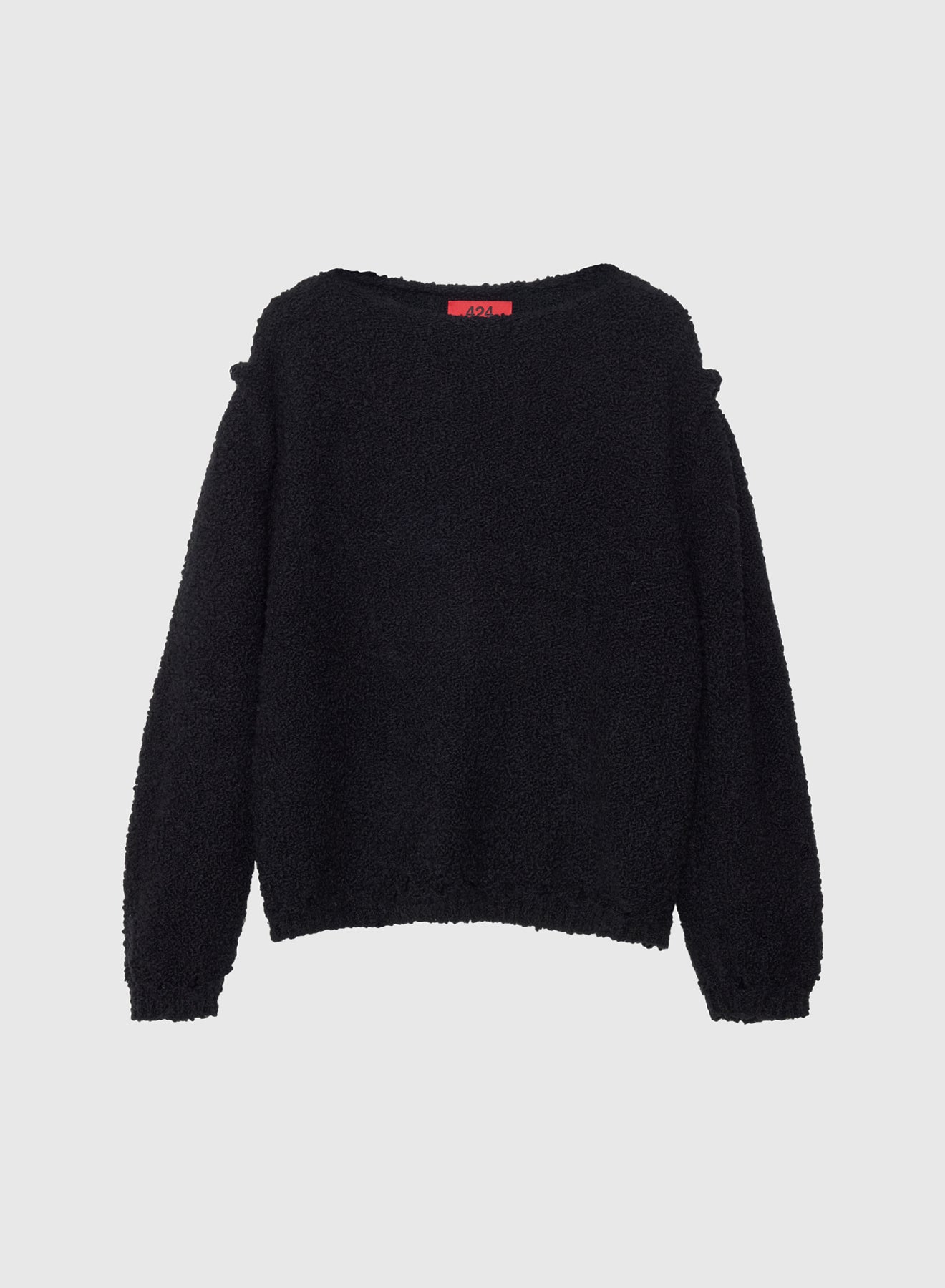 BABY SWEATER BOUCLE YARN IN BLACK