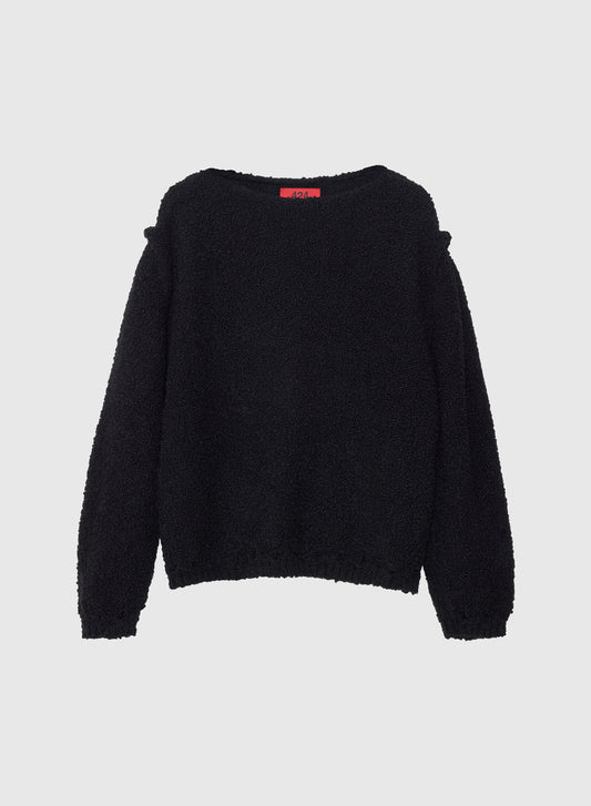 BABY SWEATER BOUCLE YARN IN BLACK