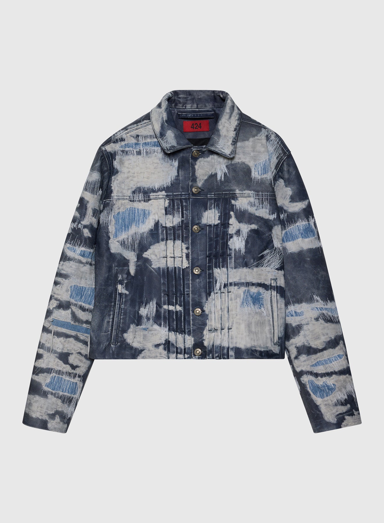 DISTRESSED TRUCKER RUB OFF LEATHER IN BLUE