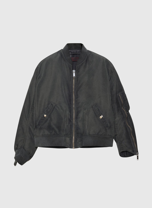 MILITARY BOMBER RECYCLED NYLON IN BLACK