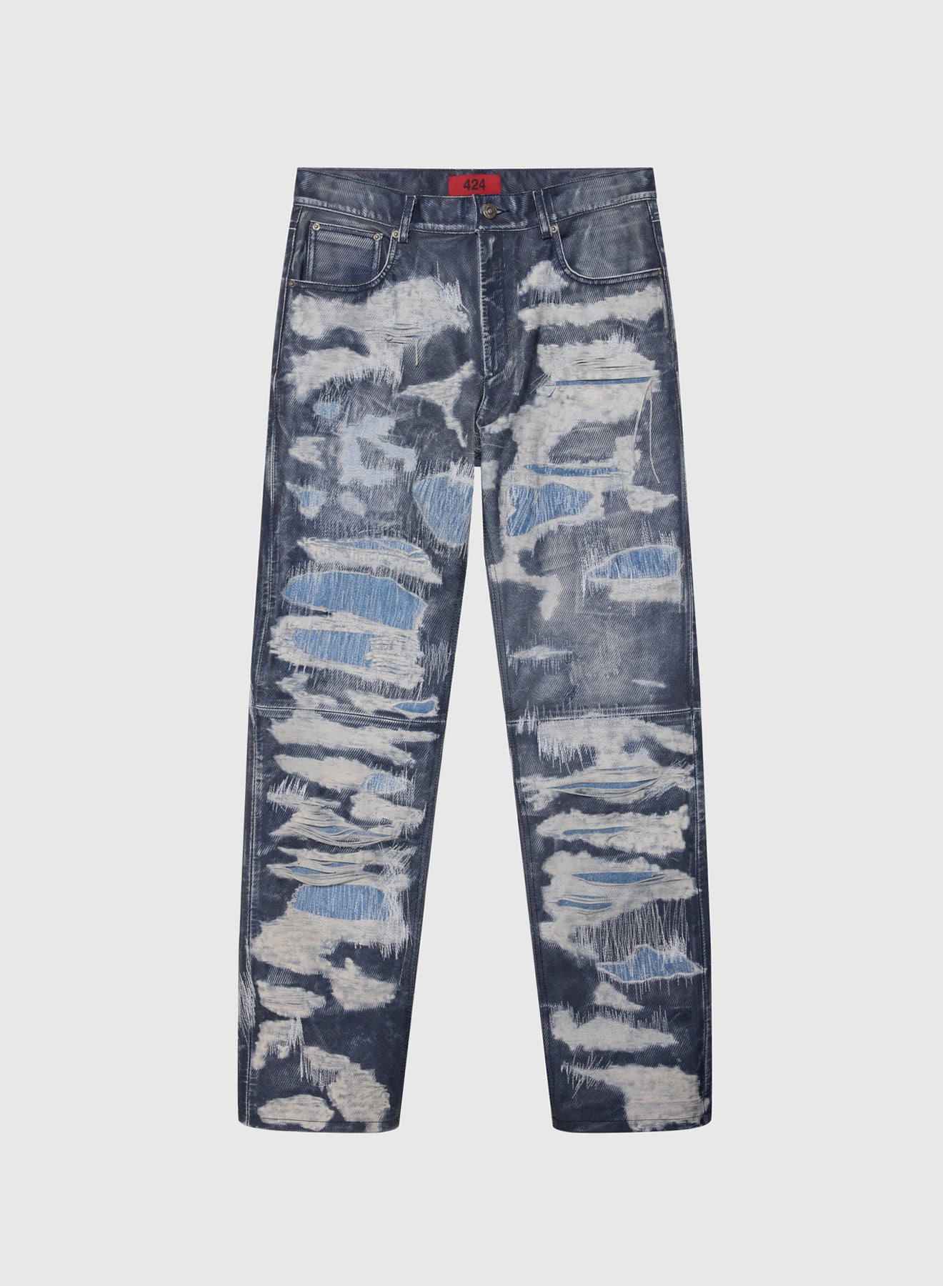 DISTRESSED 424 LEATHER FIVEPOCKET IN BLUE