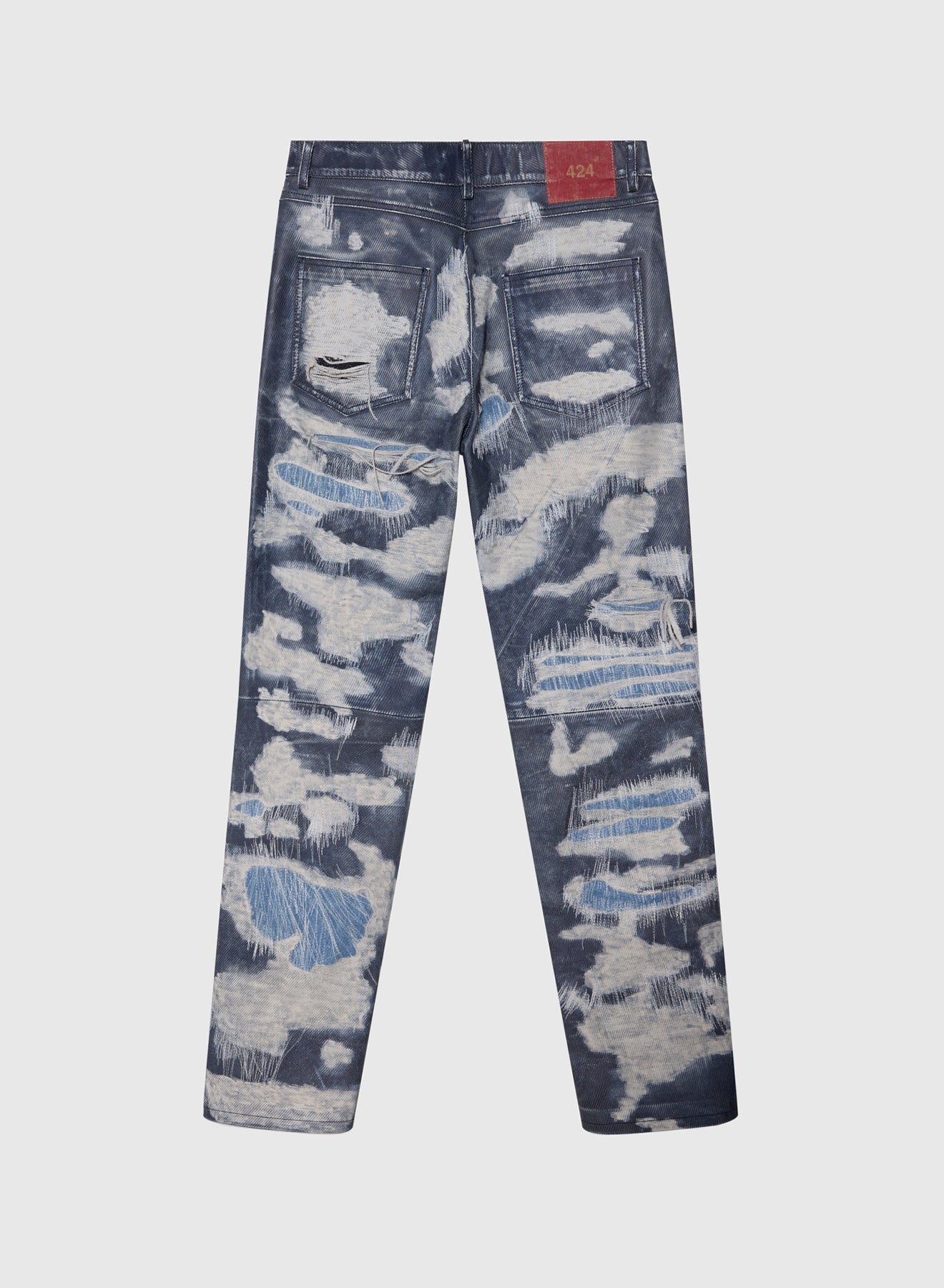 DISTRESSED 424 LEATHER FIVEPOCKET IN BLUE