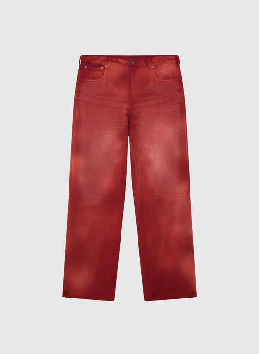 CREST LEATHER SWEAT JERSEY IN VINTAGE RED