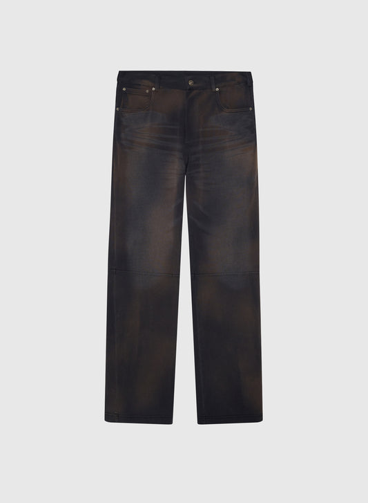 CREST LEATHER SWEAT JERSEY IN VINTAGE BLACK