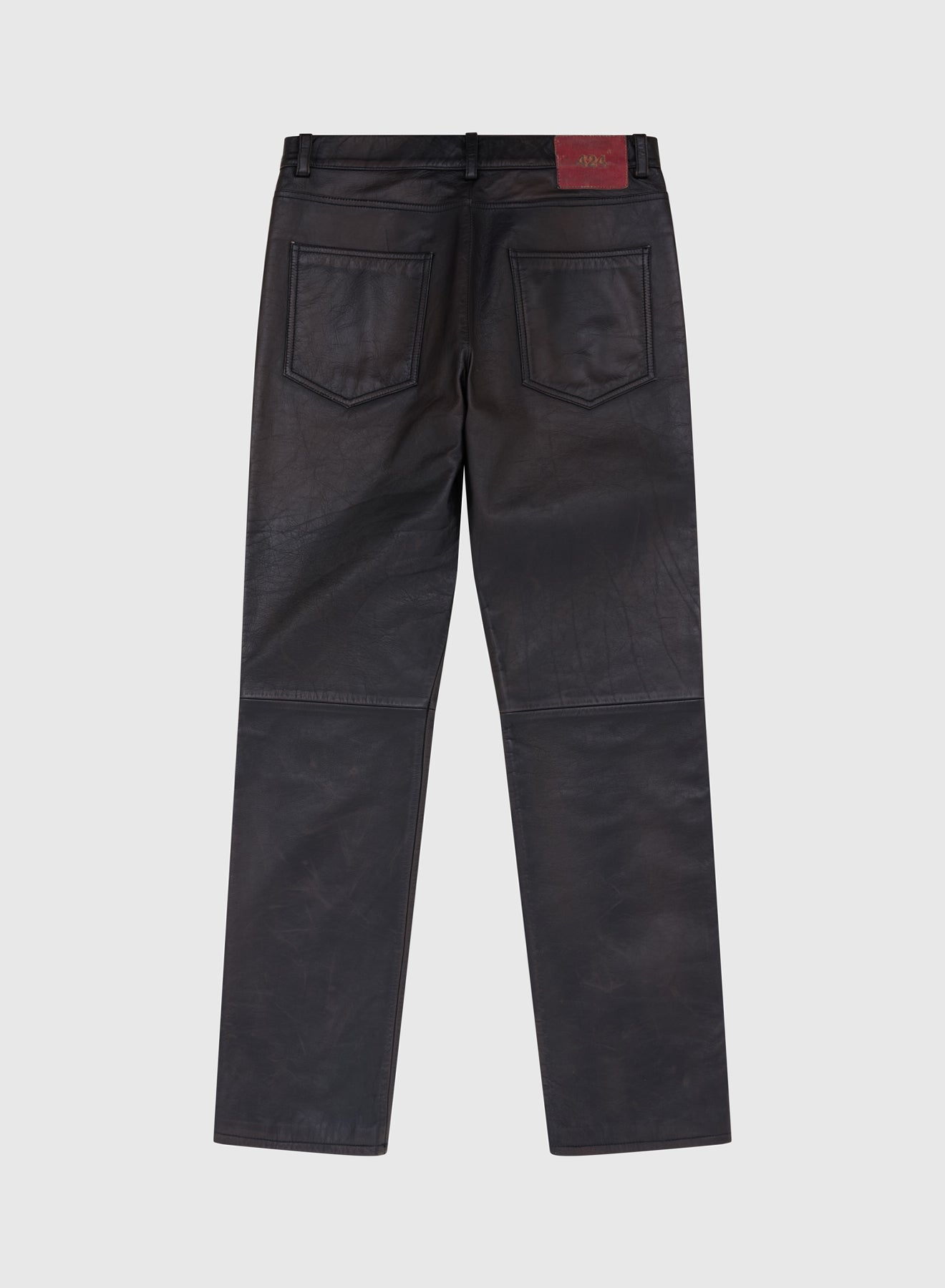 424 LEATHER FIVEPOCKET RUB OFF LEATHER BLACK AND BROWN