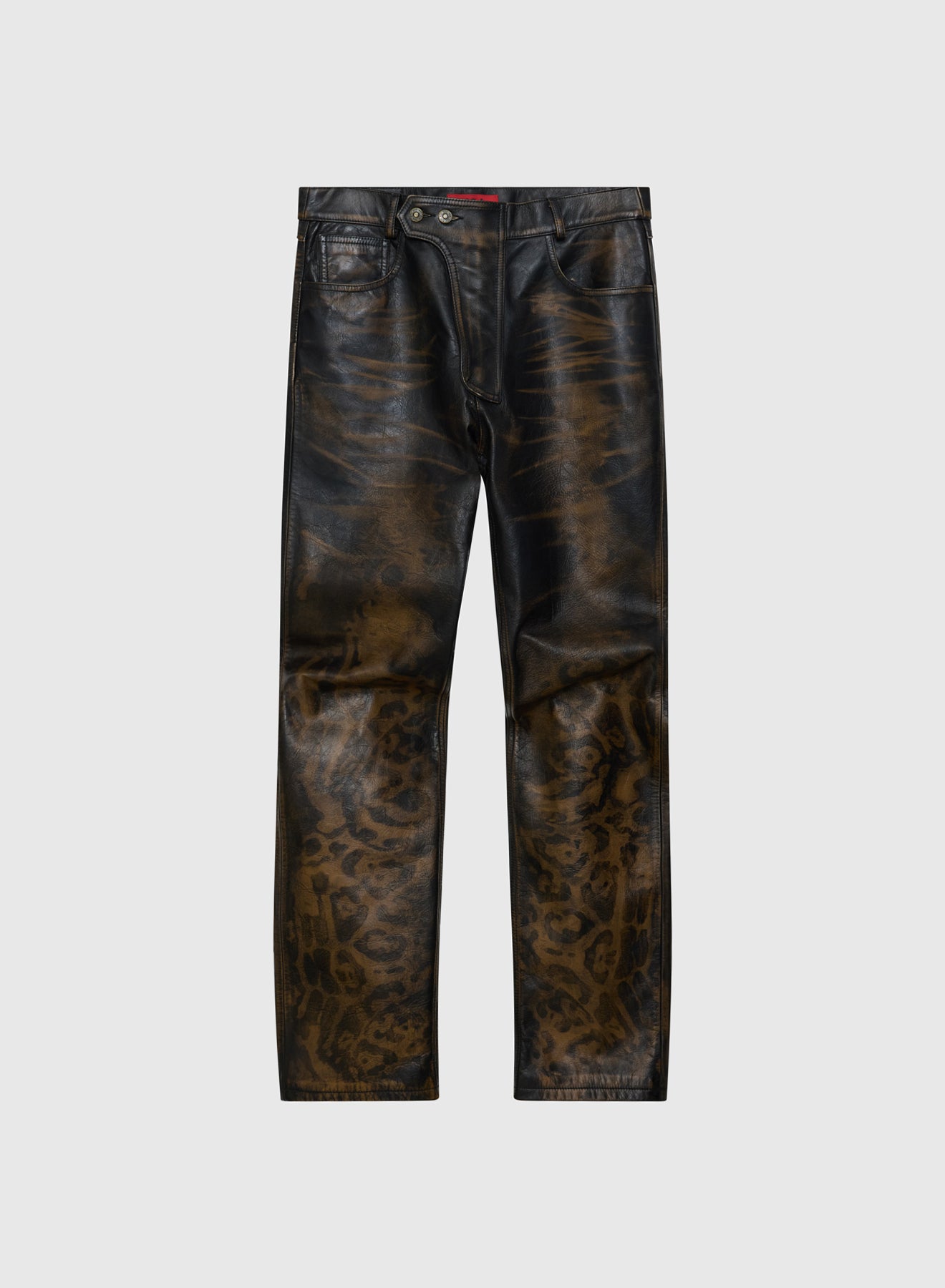 NEW 424 LEATHER FIVEPOCKET RUB OFF LEATHER IN CHEETAH