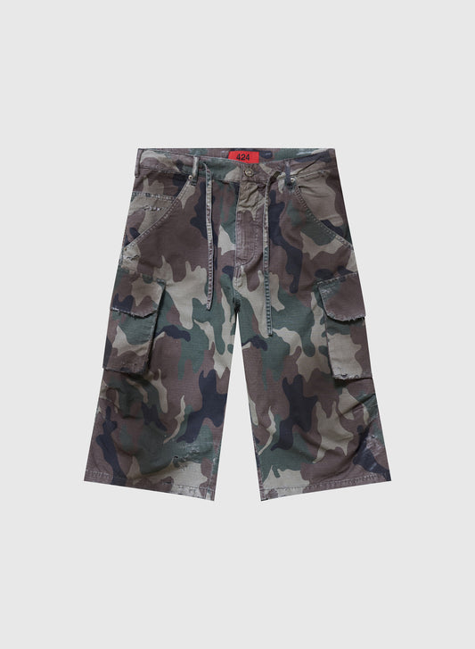 CARGO BERMUDAS DOUBLE FACED RIP STOP IN GREEN