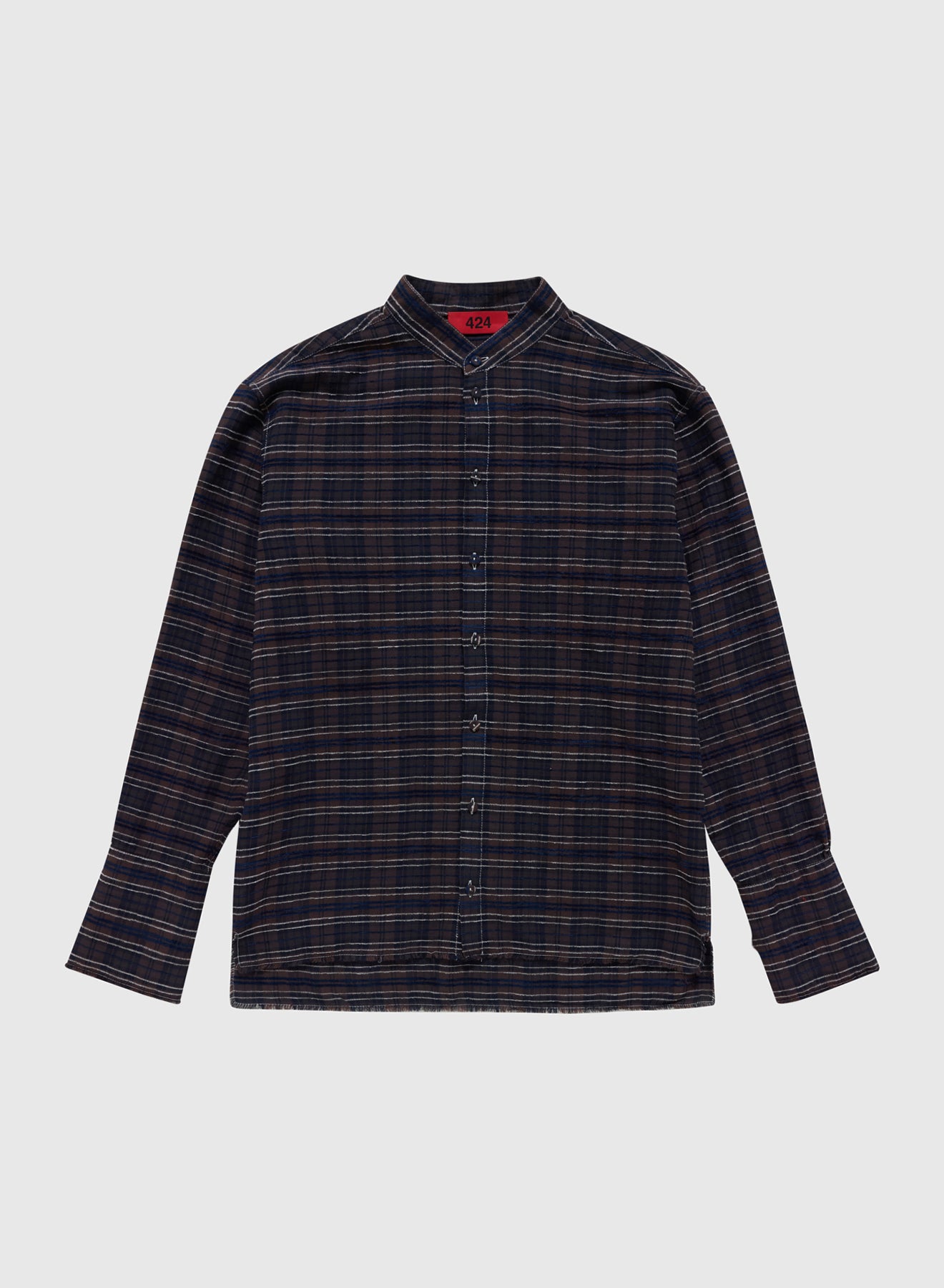 424 FLANNEL SHIRT EMBROIDERED IN BROWN