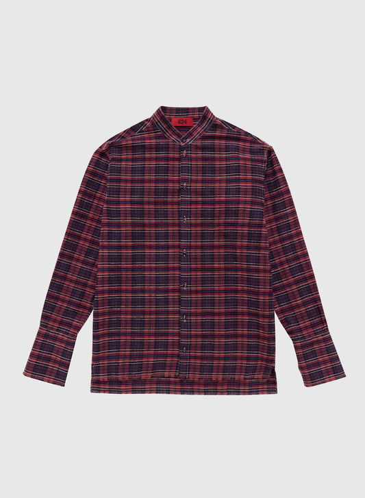 424 FLANNEL SHIRT EMBROIDERED IN RED