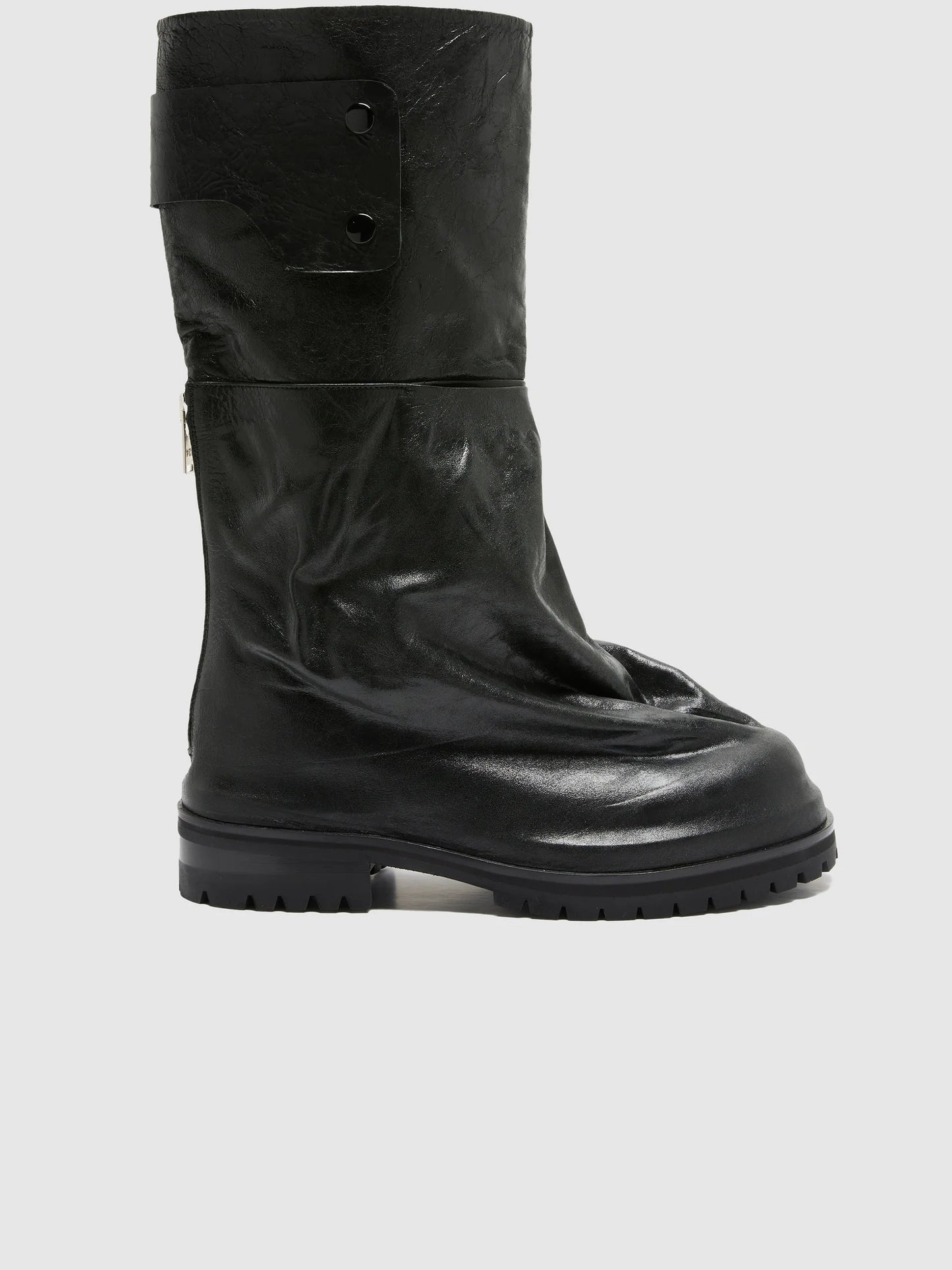 Paper Leather Marathon Overlay Boot in Black