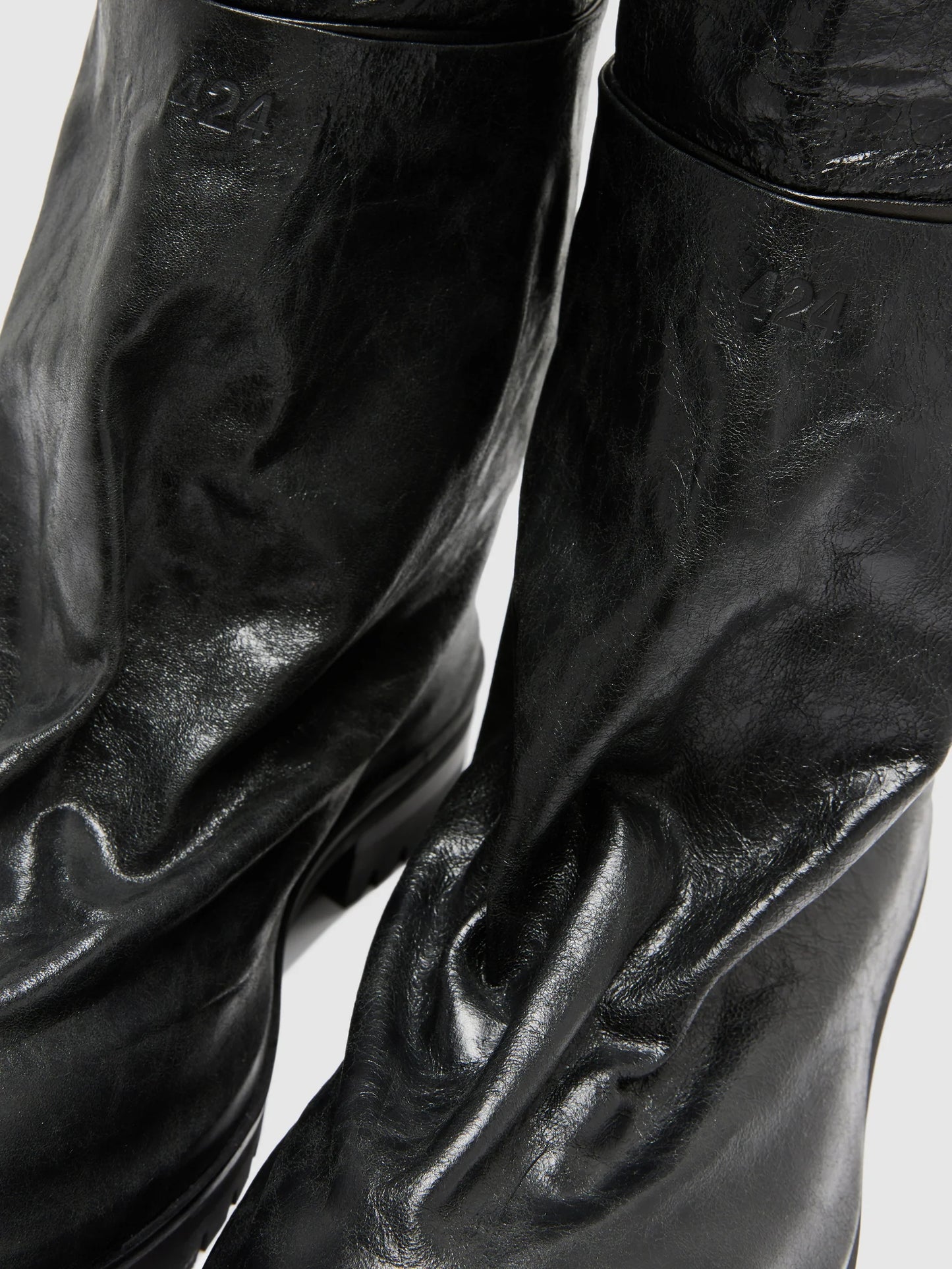 Paper Leather Marathon Overlay Boot in Black