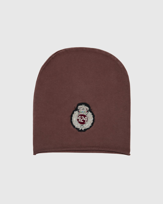 CREST BEANIE JERSEY IN VINTAGE BROWN