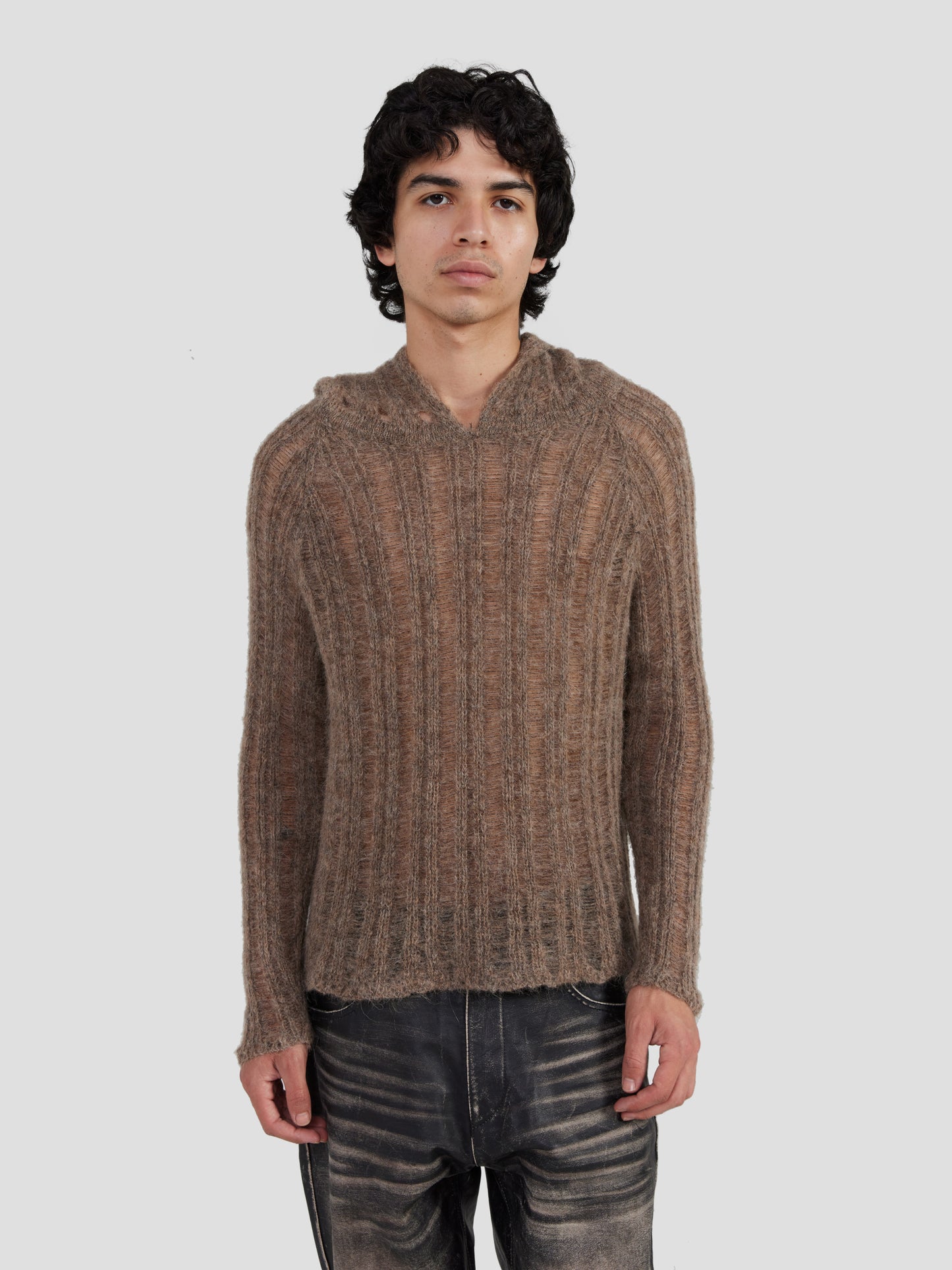 BROWN HOODED SWEATER