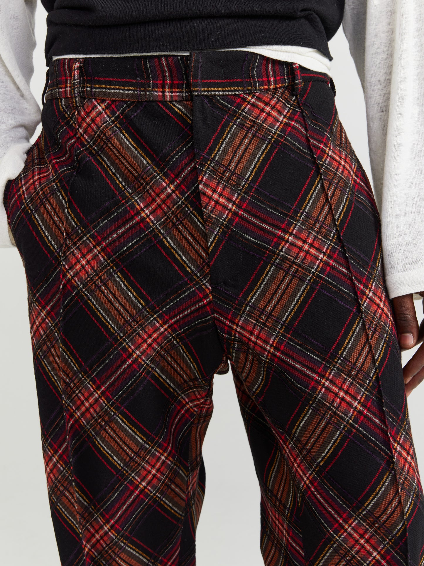 RED AND BLACK CHECKERED TROUSERS