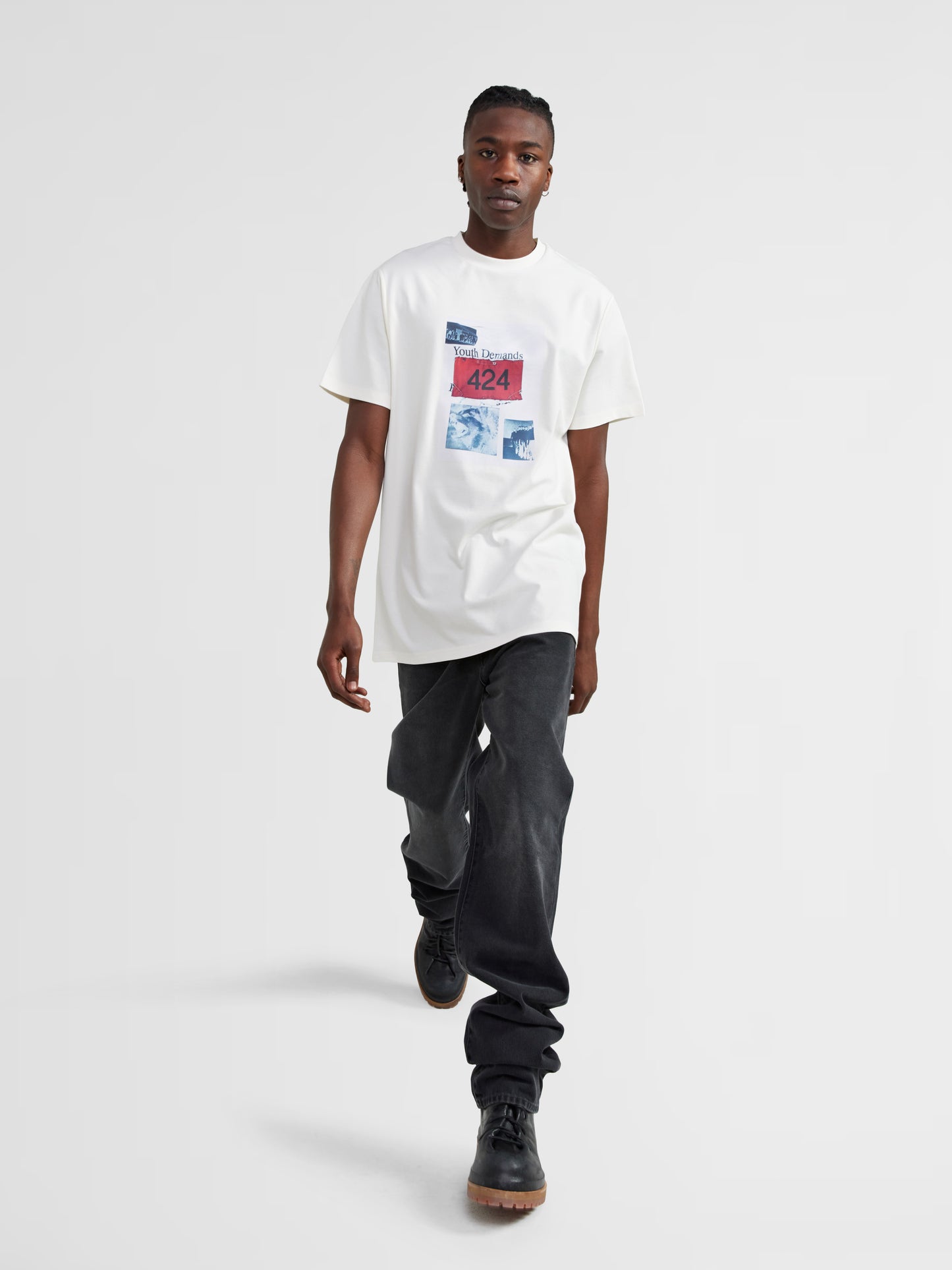 WHITE "YOUTH DEMANDS" GRAPHIC TEE