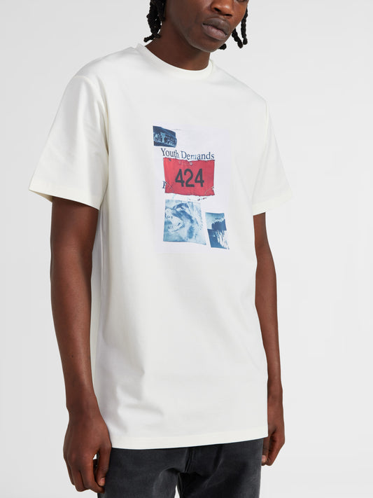 WHITE "YOUTH DEMANDS" GRAPHIC TEE