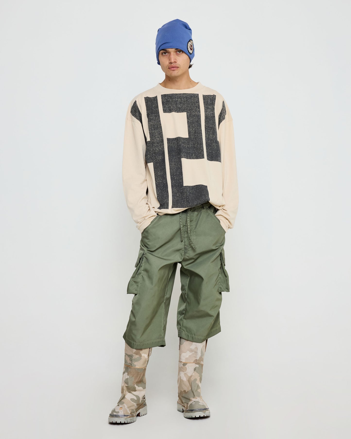 424 BLOCK TEE TEA WASHING DYE