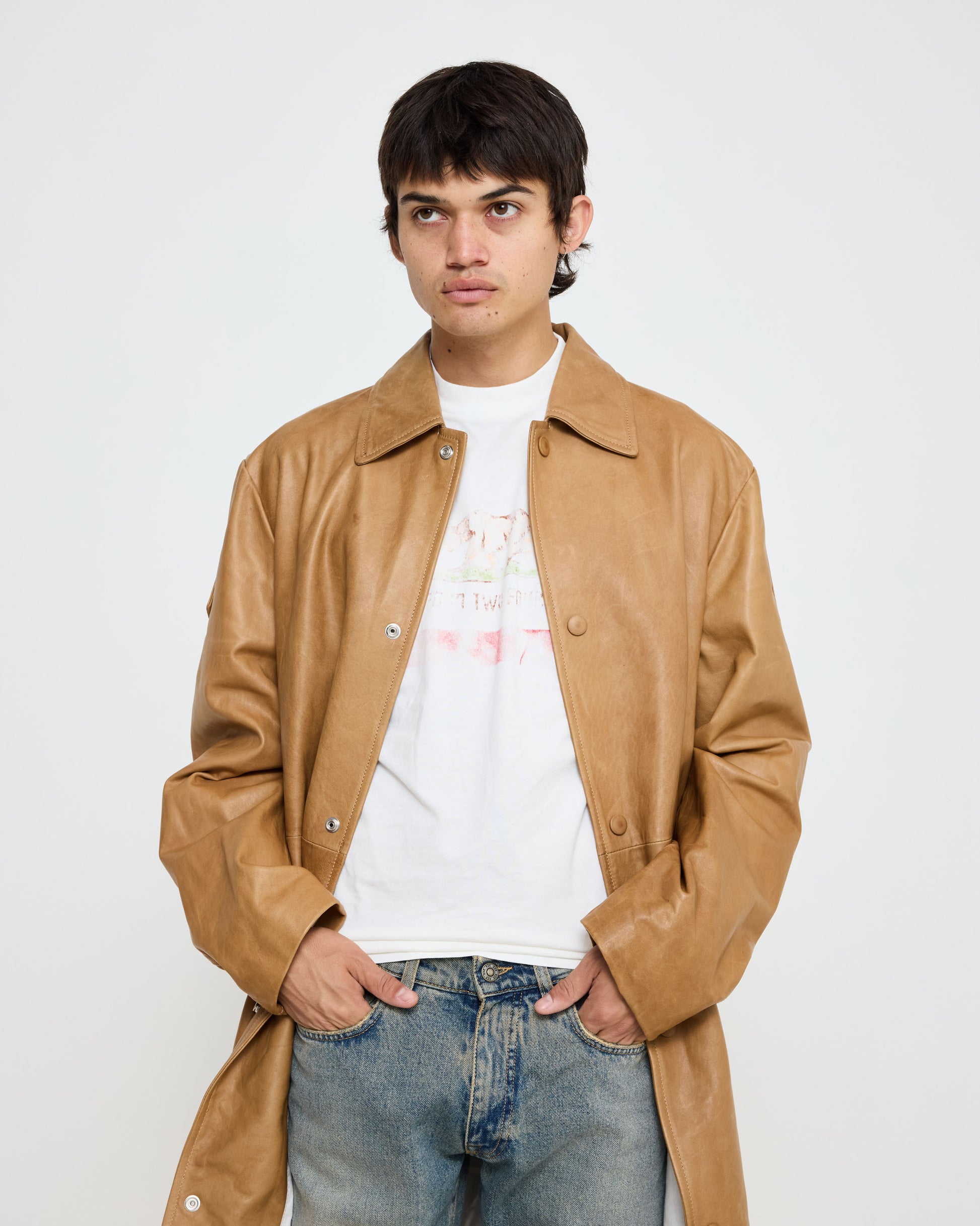 Light Trench Leather Ocra