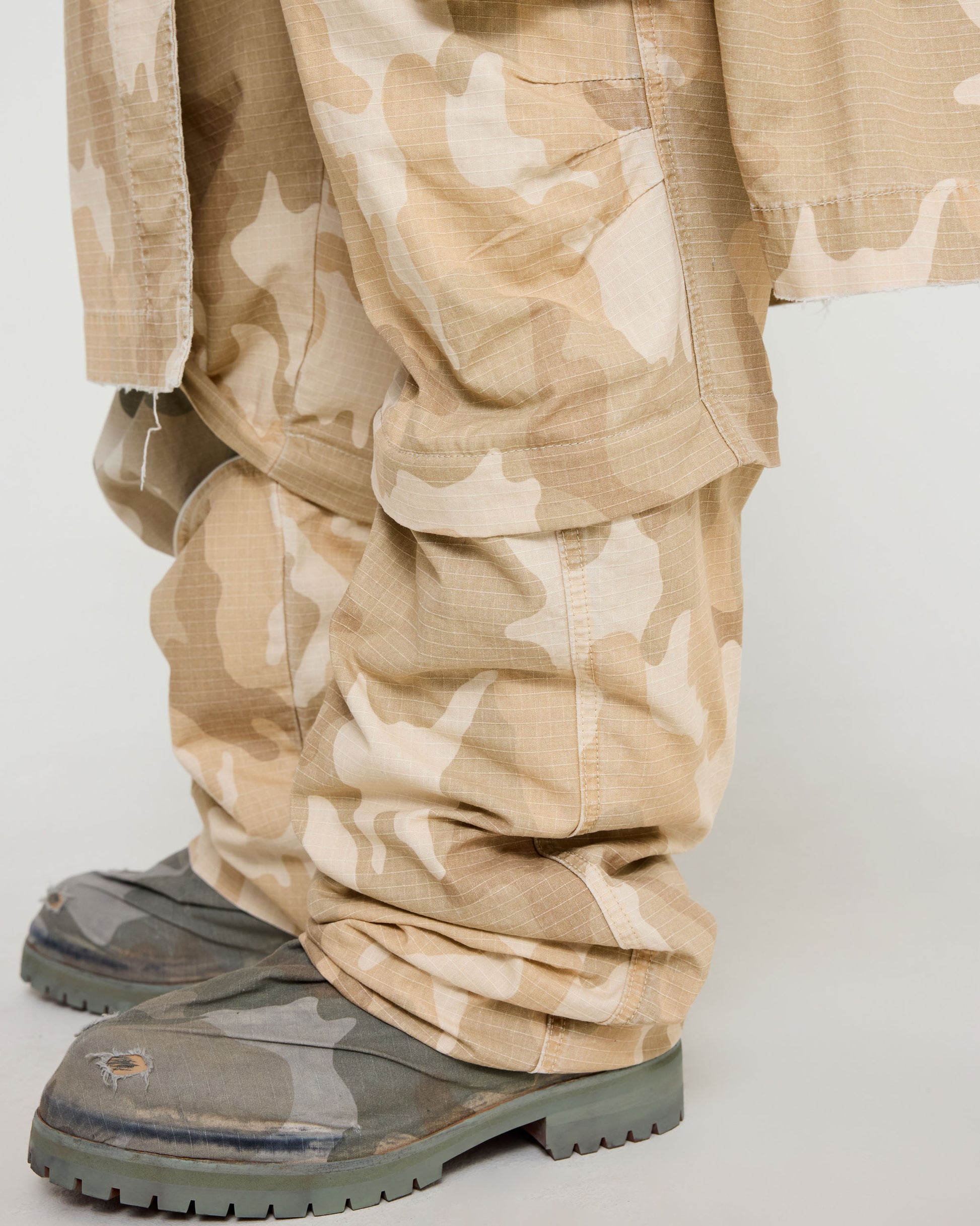 424 Cargo Detachable Bermudas Sand Camo Stone Washed