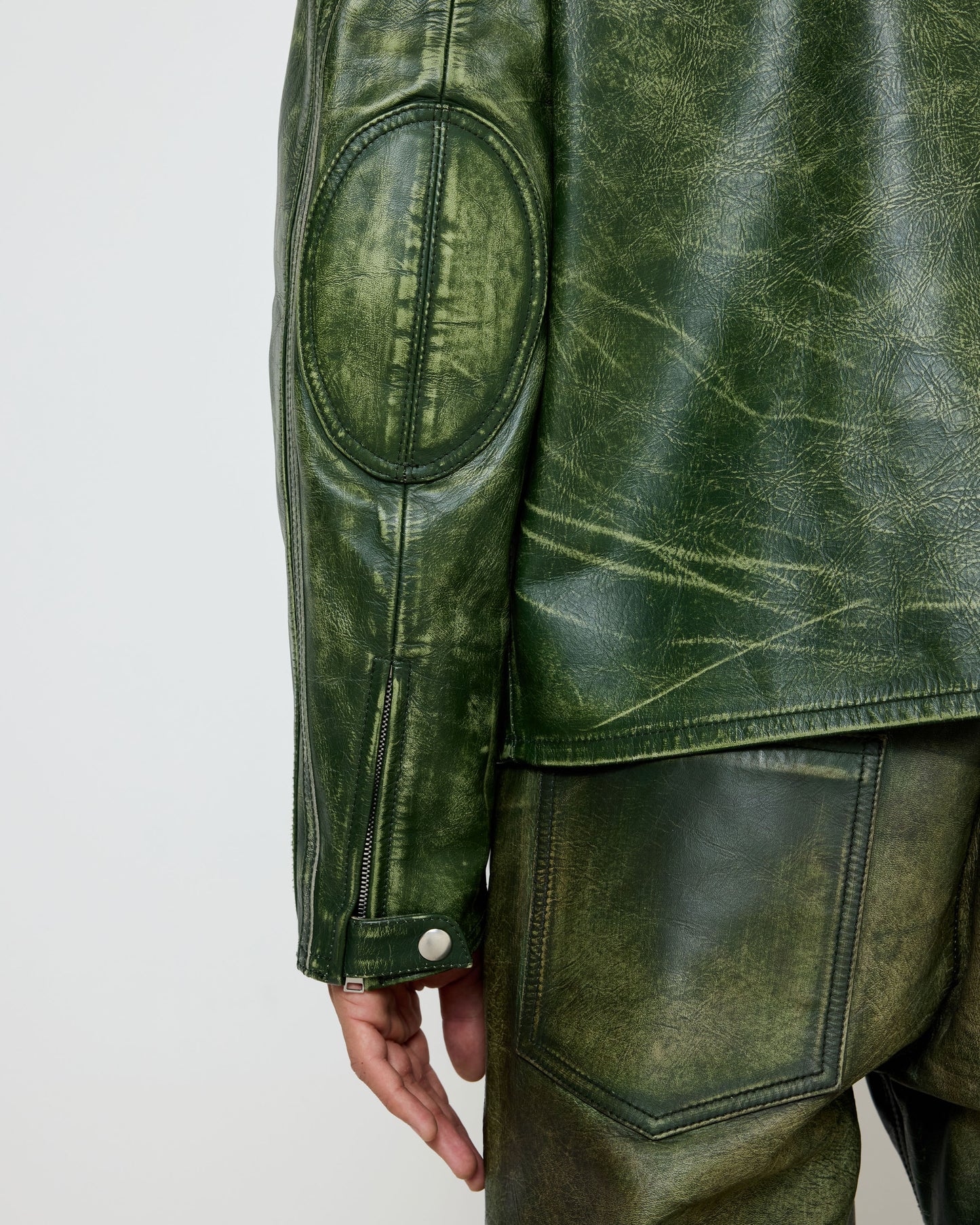 Tokyo Leather Jacket Forest Green
