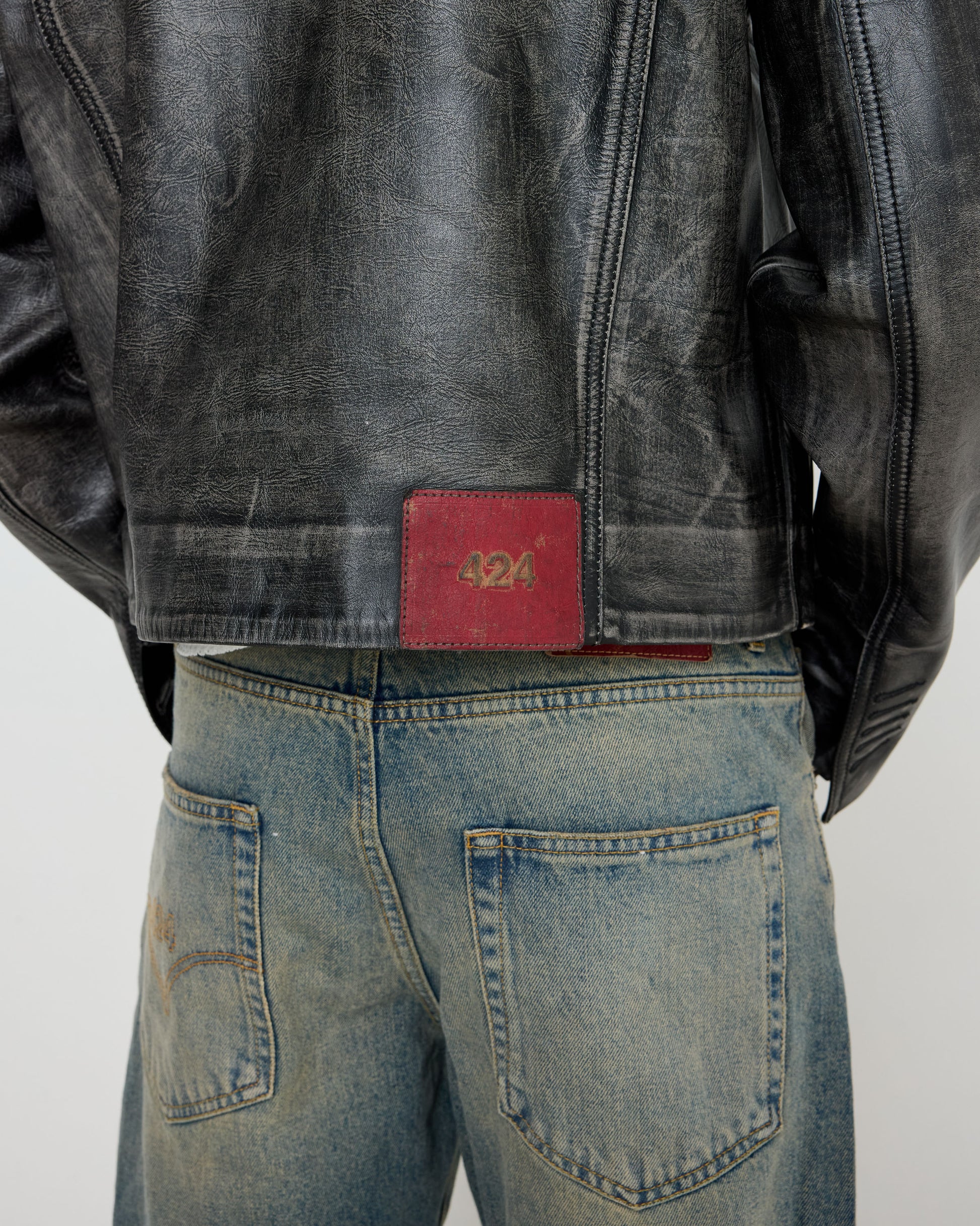 COLLECTION LOOSE DENIM FIVEPOCKET BLUE BROWN SUGAR WASHING