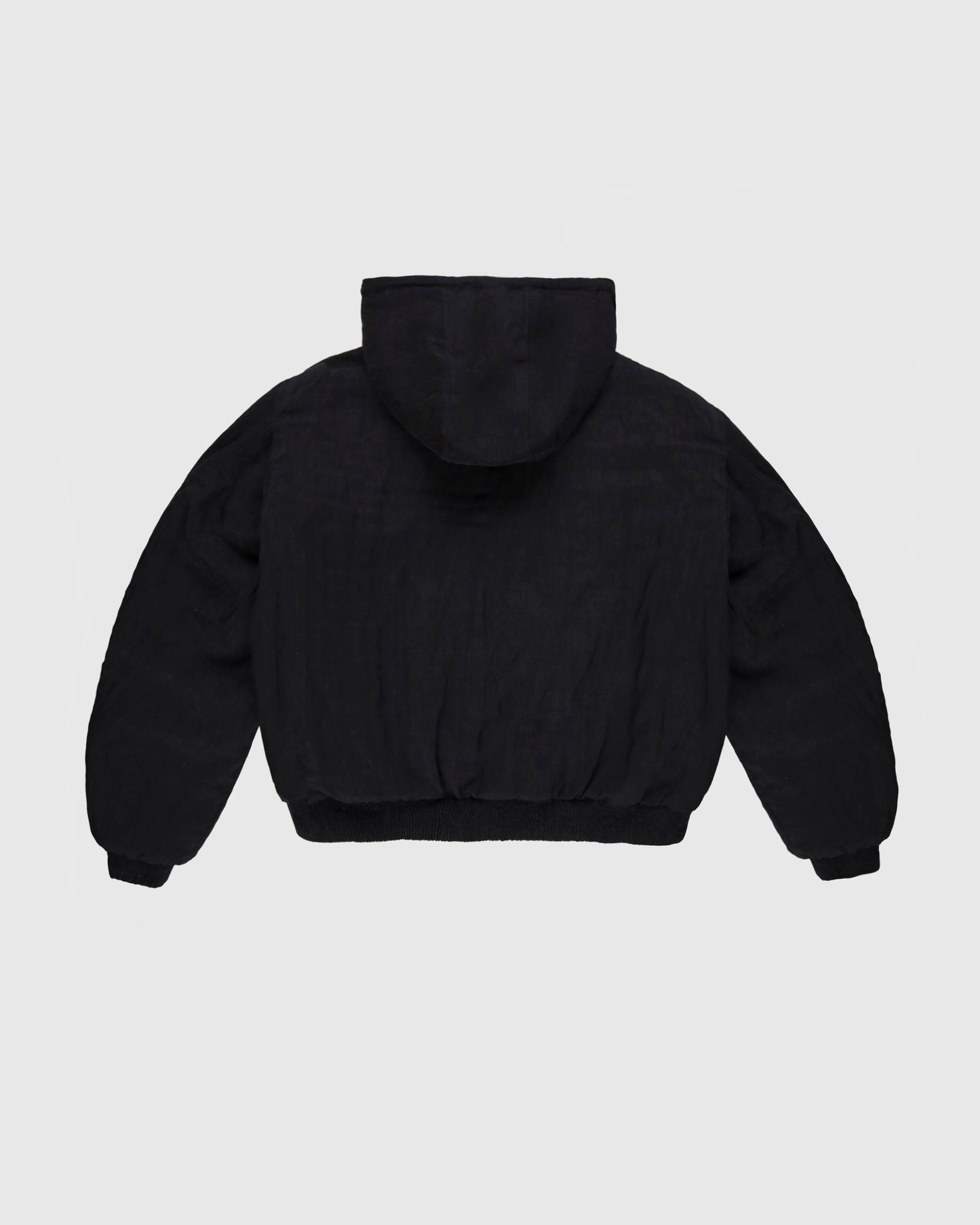 Metal Wool Gauze Bomber in Black