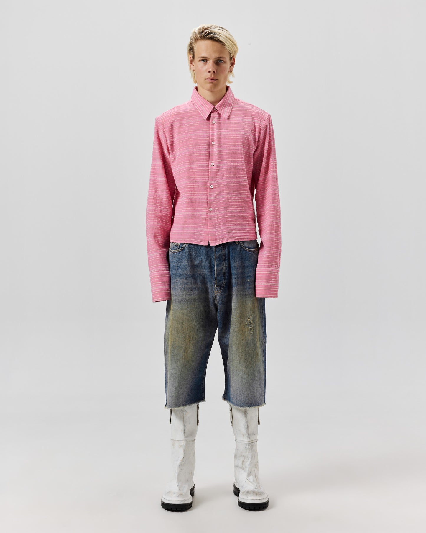 CROPPED FLANNEL - PINK