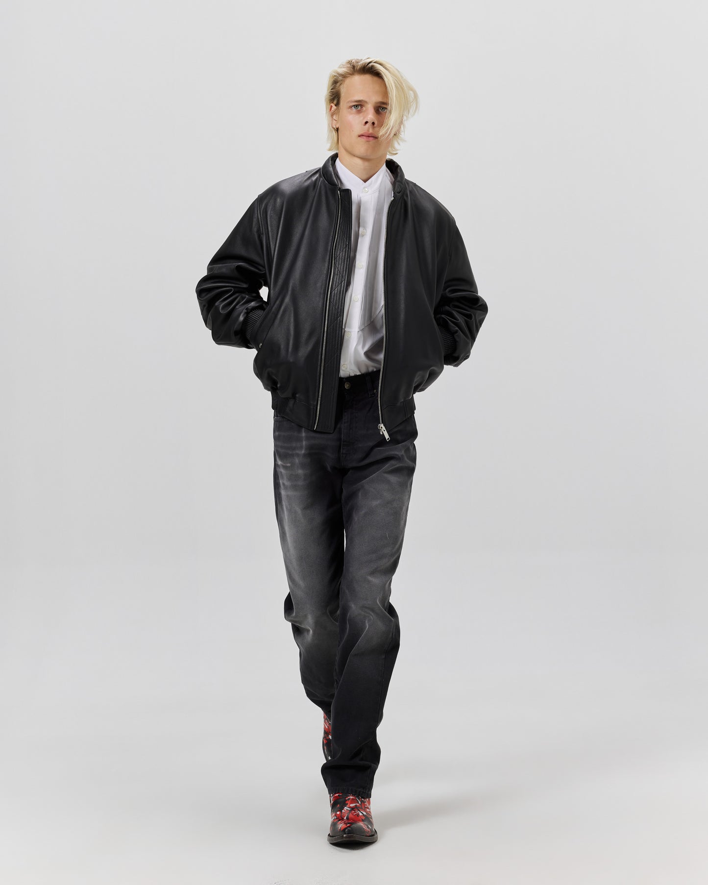 NEW 424 LEATHER BOMBER - NERA