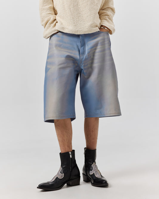 BIG DADDY SHORT - LEATHER DENIM BLEACHED