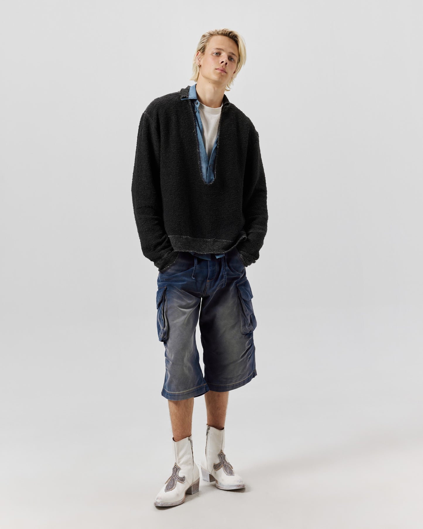 CAMO BERMUDAS - INDACO DENIM