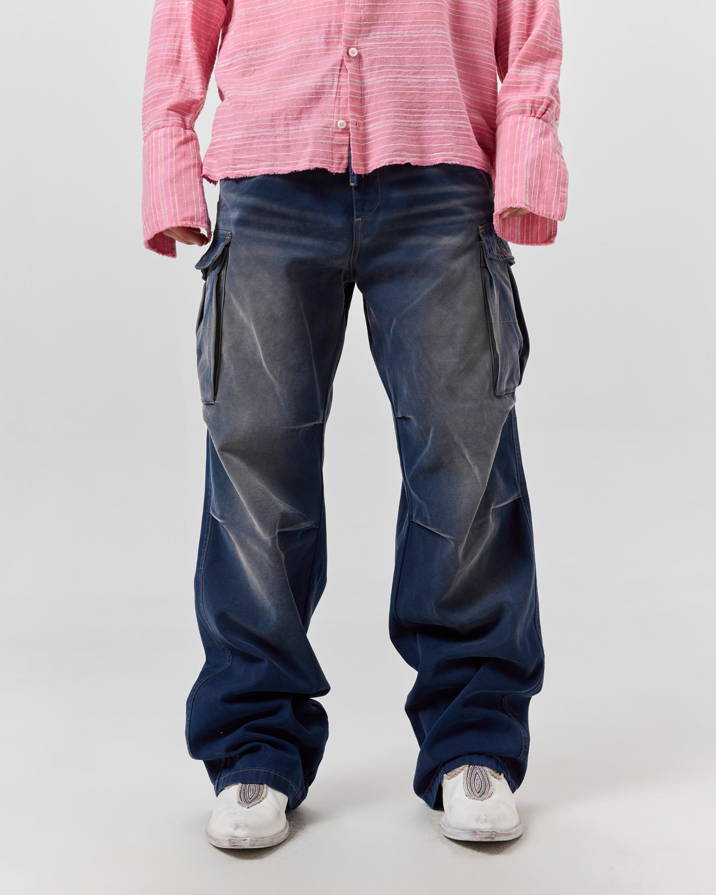 CARGO PANTS - INDACO DENIM