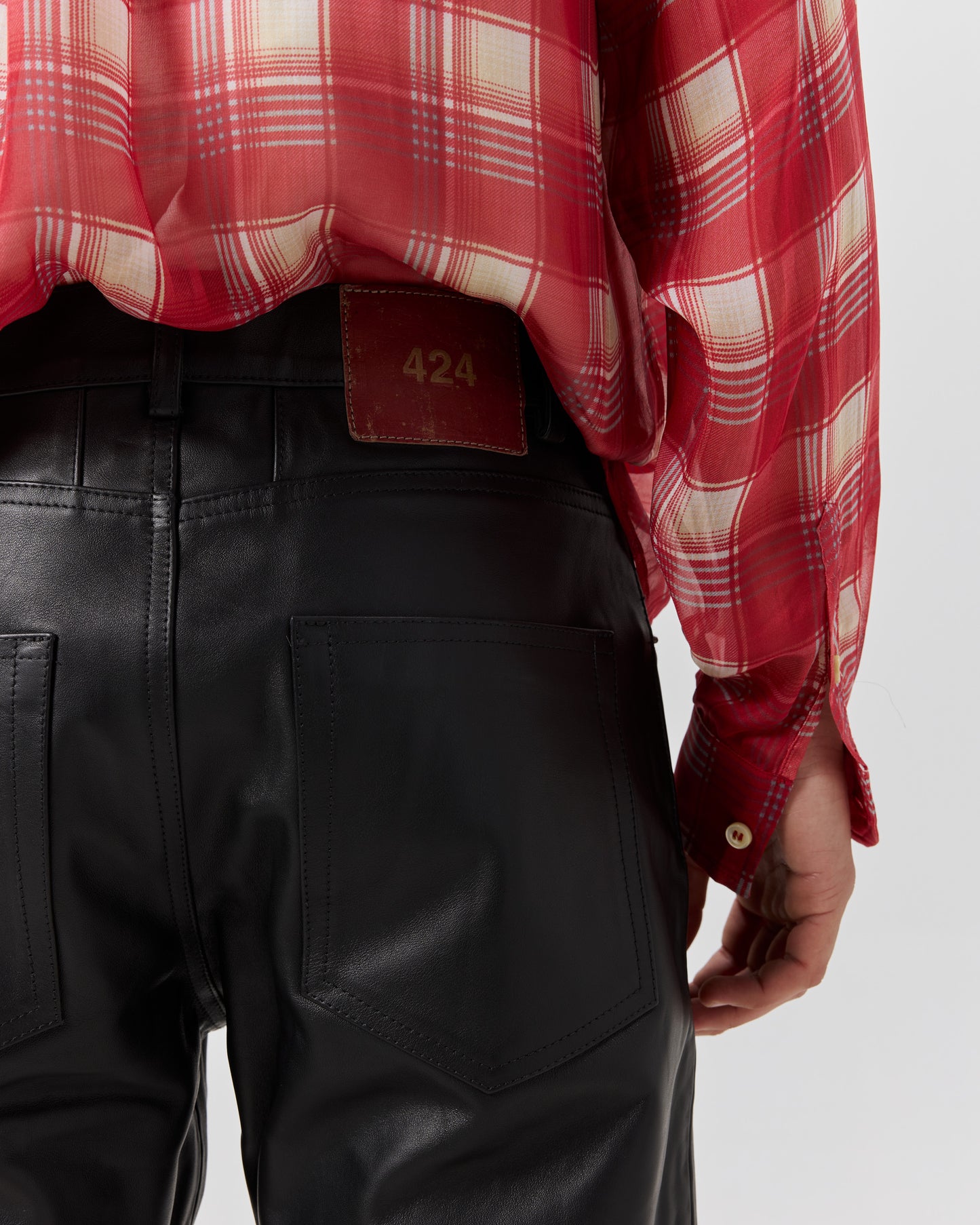 SKINNY LEATHER PANT - NERA