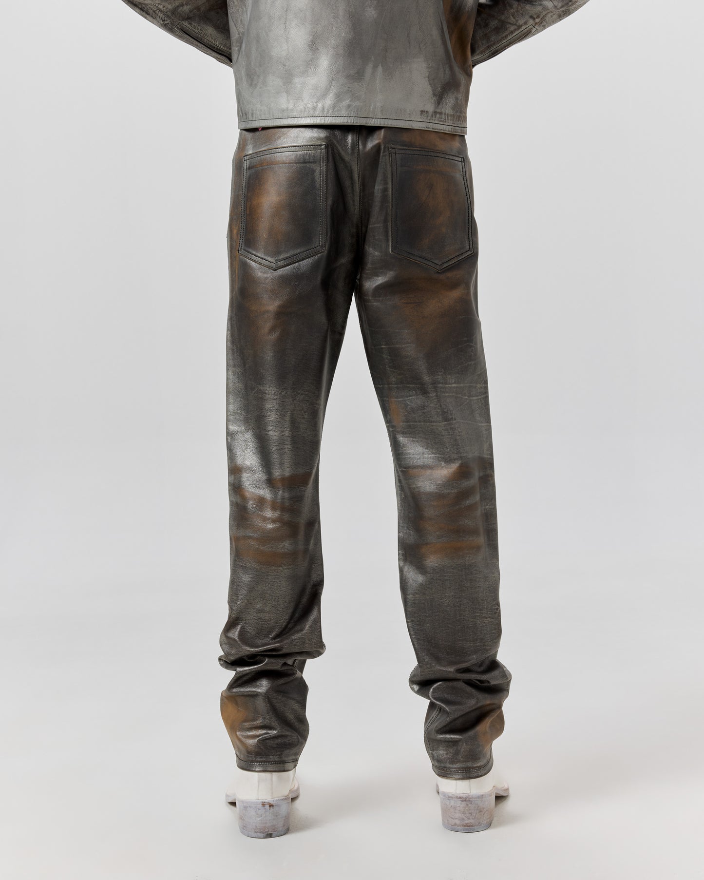 424 LEATHER FIVEPOCKET - SILVER
