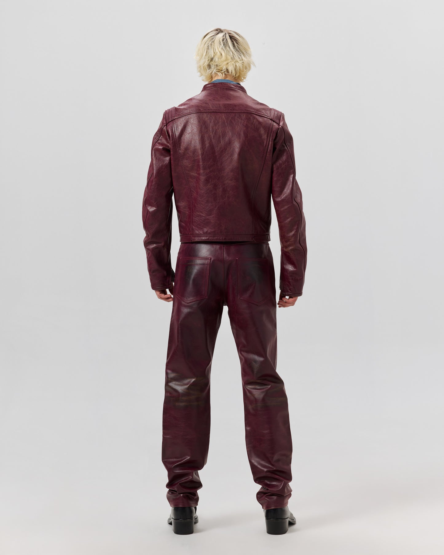 424 LEATHER FIVEPOCKET - PIGEON BLOOD