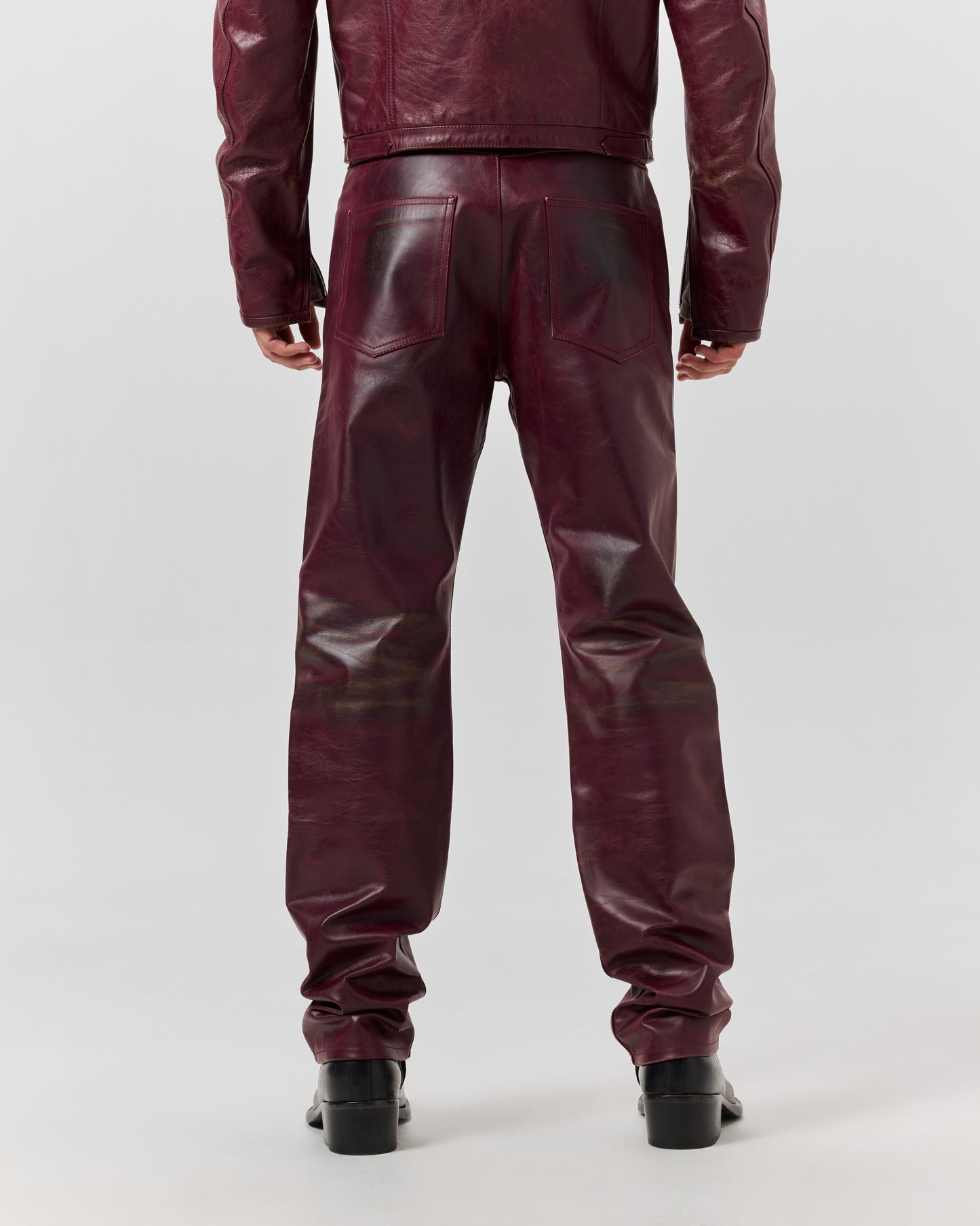 424 LEATHER FIVEPOCKET - PIGEON BLOOD