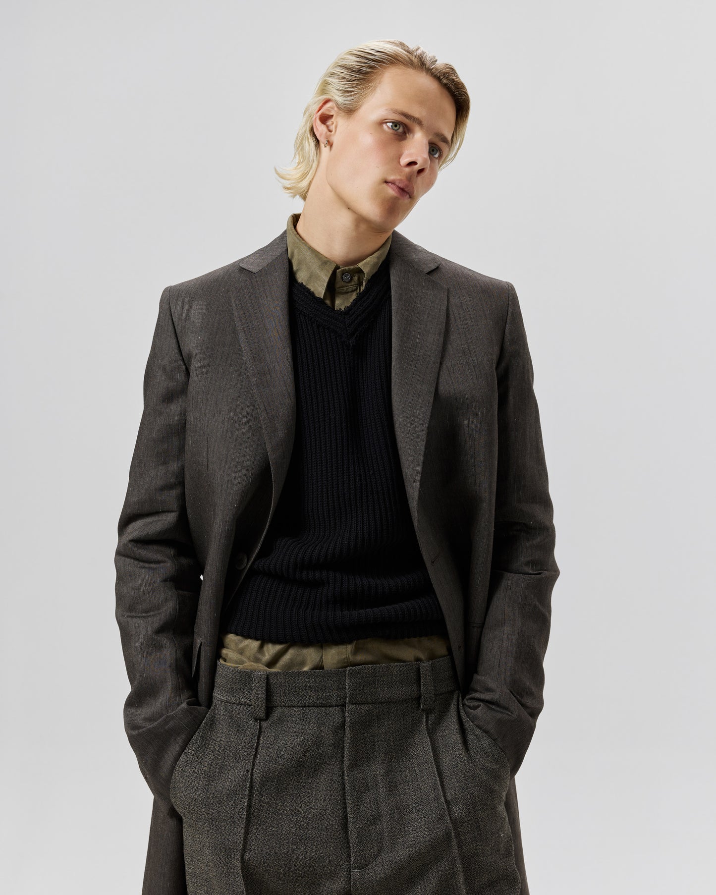 LONG TAILORED COAT - BROWN